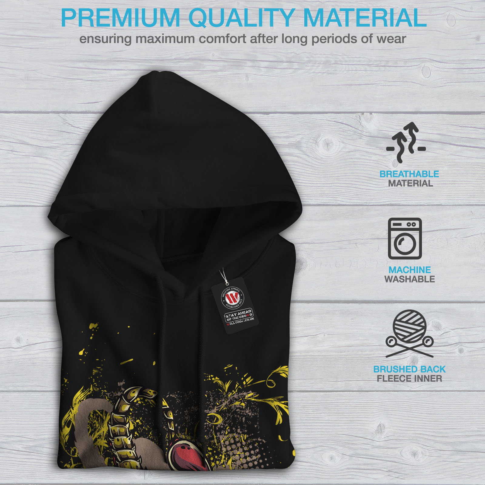 insecto Informal Con capucha Sudadera Sudadera con Capucha para Hombre Salvaje Arte Escorpión wellcoda