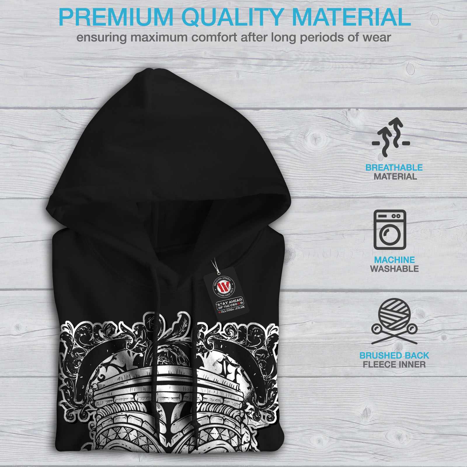 New Casual Hooded Sweatshirt Wellcoda Totem Spirit Evil Fashion Mens Hoodie