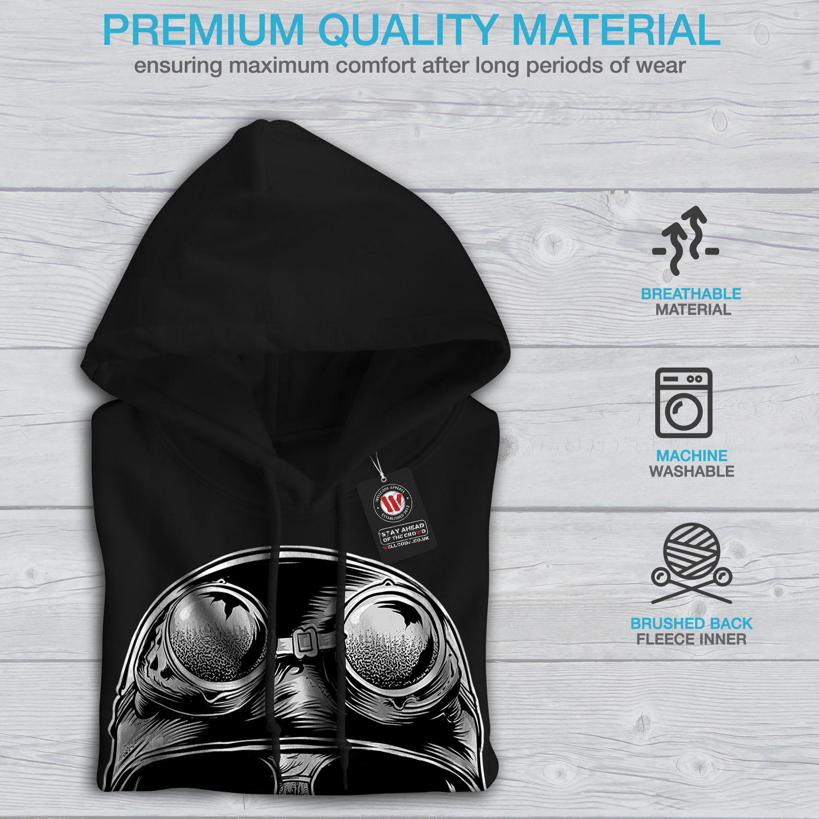 Wellcoda New Mens Hoodie New Casual Hooded Sweatshirt