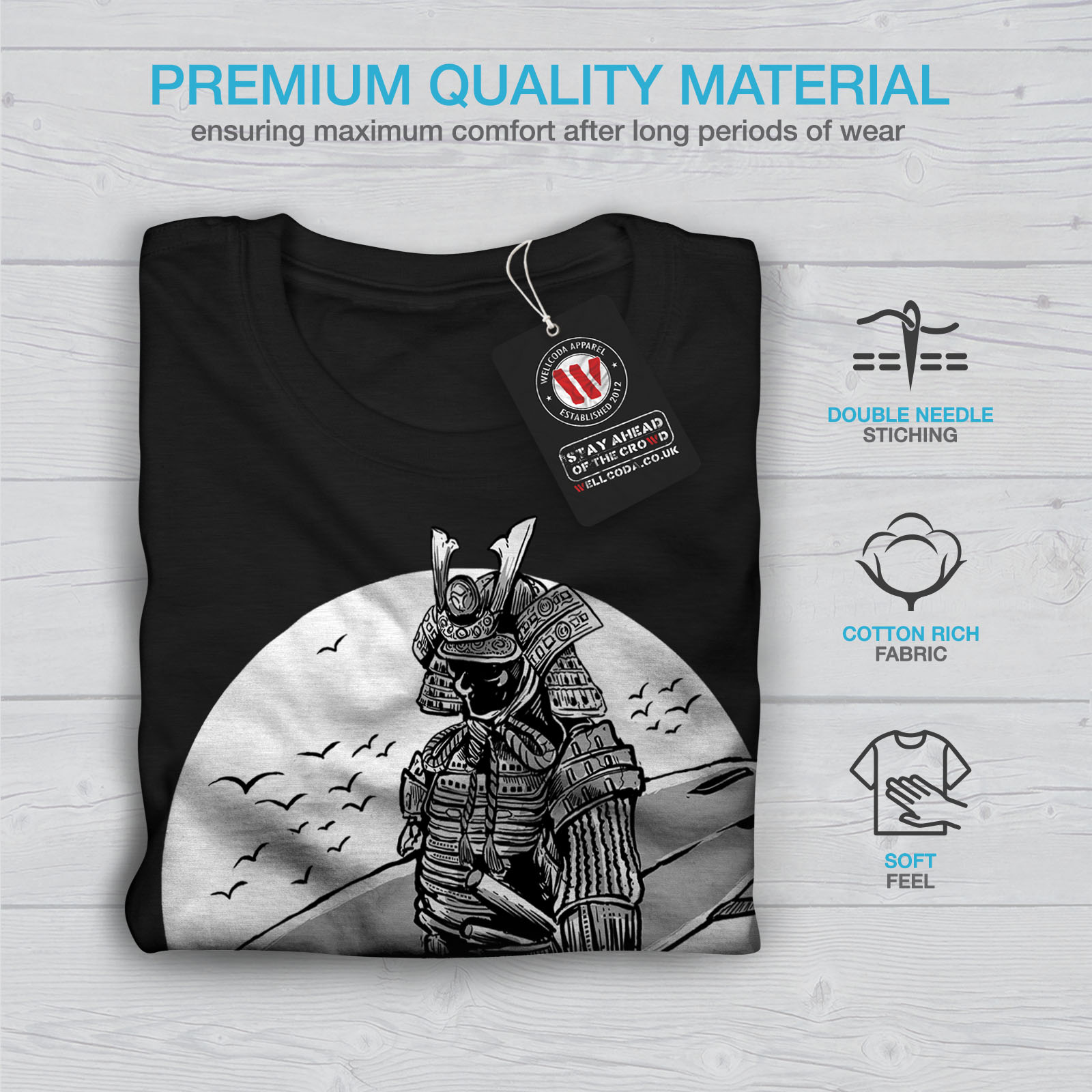 Wellcoda Warrior Surf Cool Fashion Mens T-shirt Graphic Design Printed Tee
