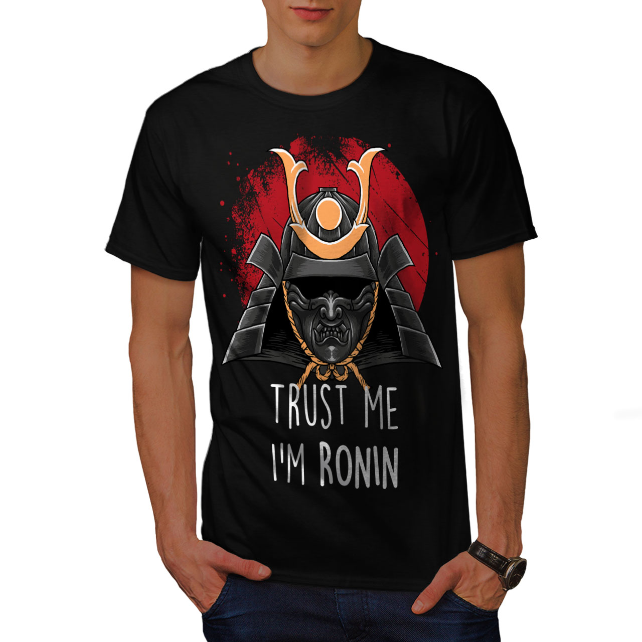 design grafico stampato T-shirt Wellcoda Fidati sono Ronin Divertente Uomo T-shirt