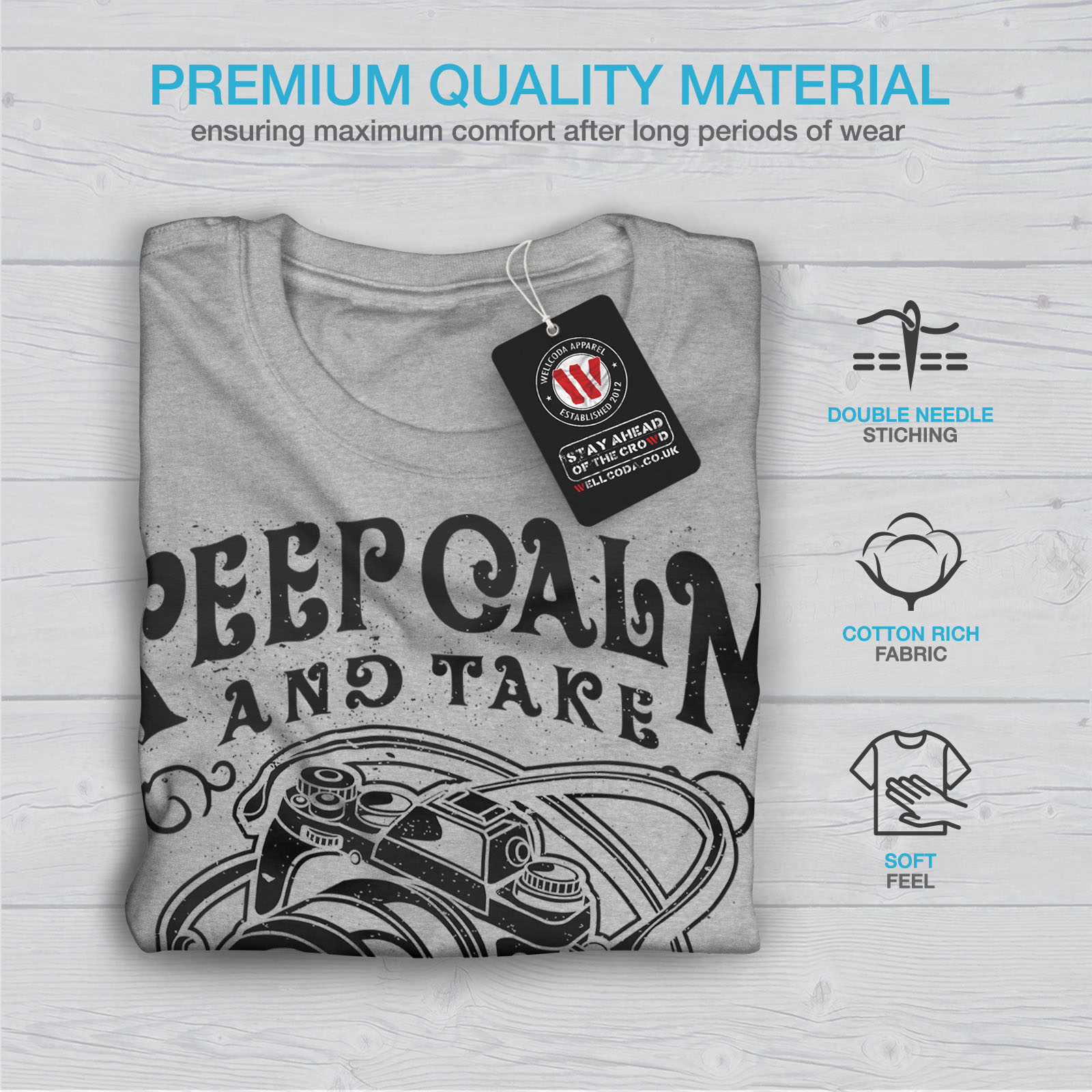 Graphic Design Printed Tee Wellcoda Calm Photographer Fashion Mens T-shirt