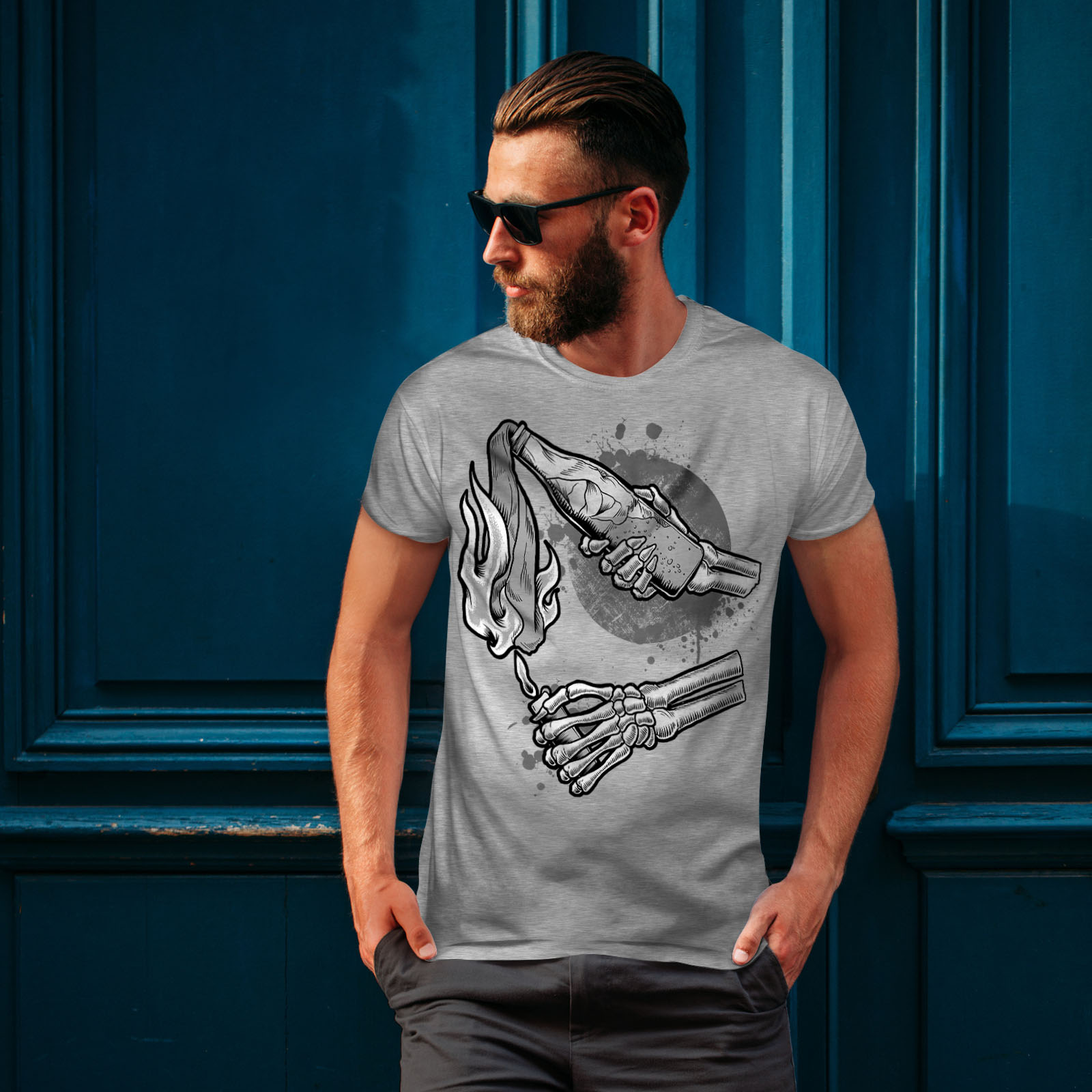 Wellcoda Molotov Cocktail Gangster Mens T-shirt Bad Graphic Design Printed Tee