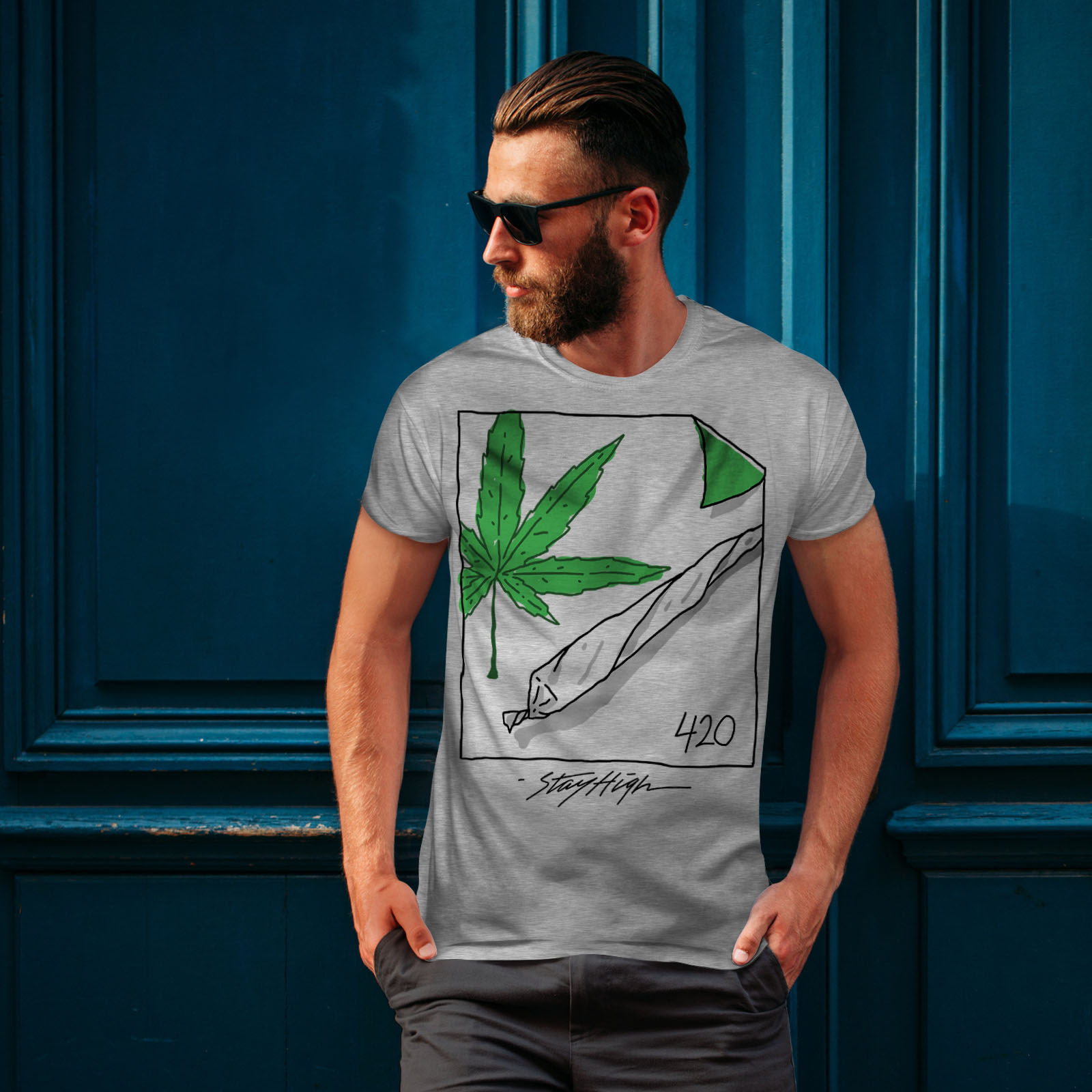 Rast Weed Graphic Design Printed Tee Wellcoda 42 Ganja Joint Mens T-shirt