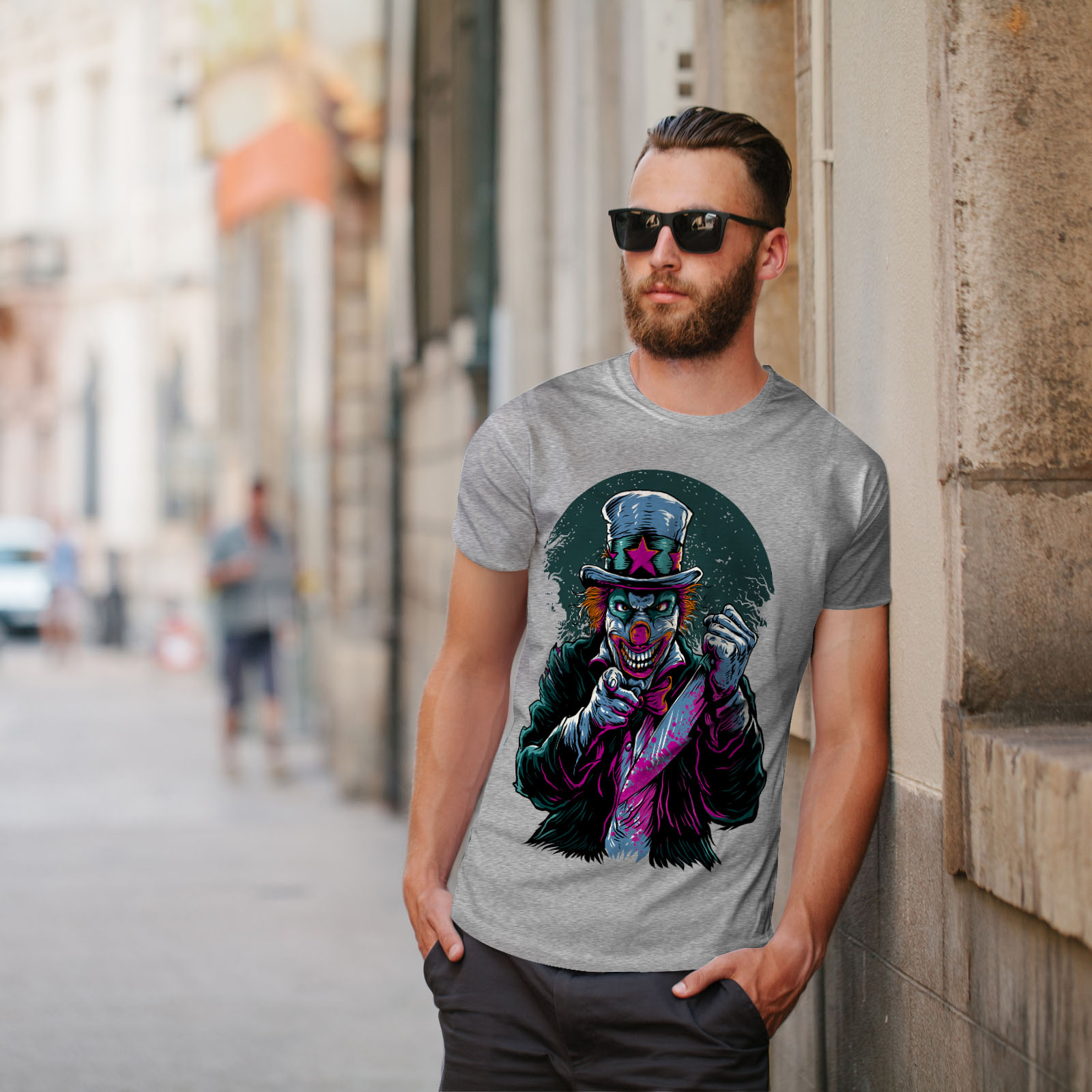 Graphic Design Printed Tee Wellcoda Clow Evil Scary Horror Mens T-shirt