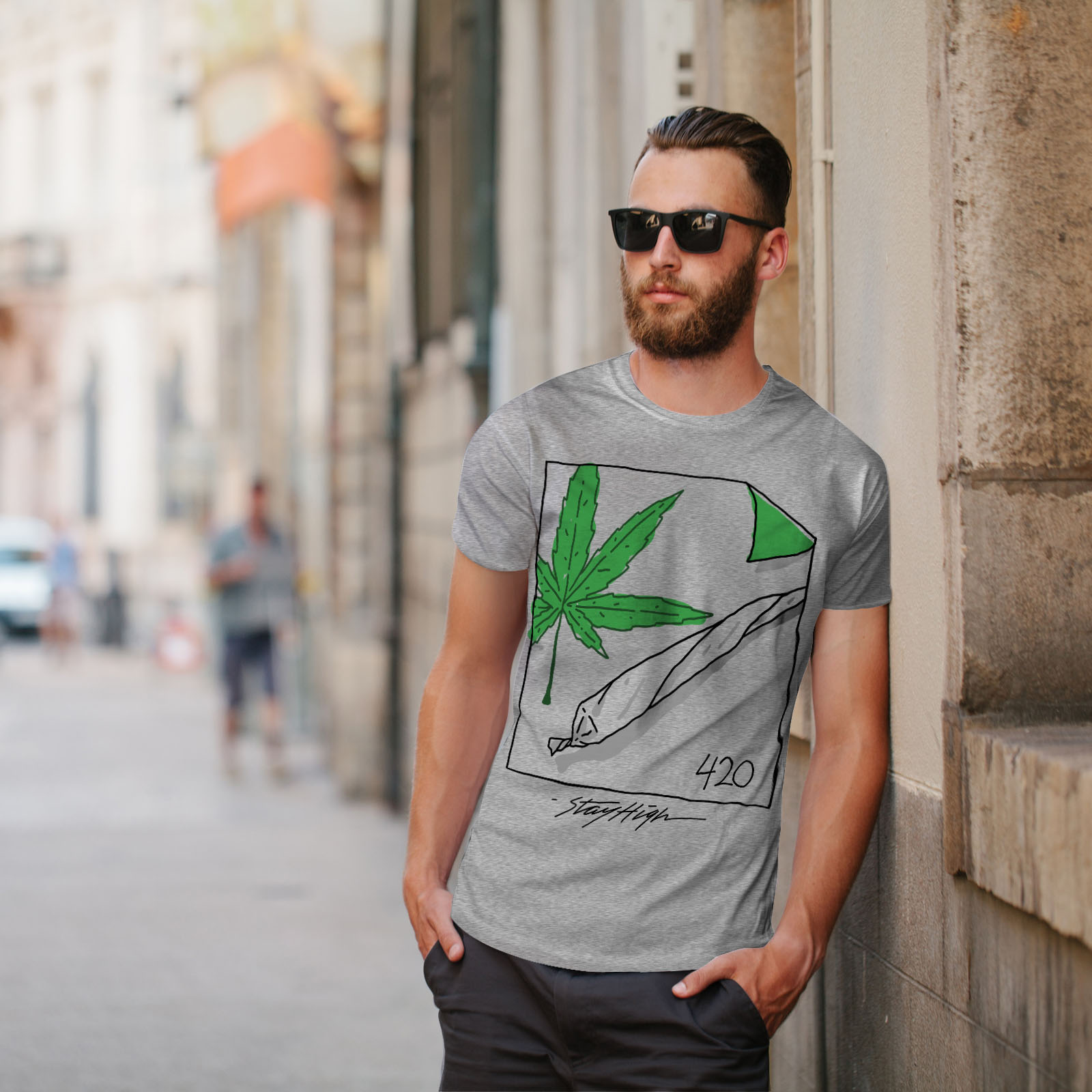 Rast Weed Graphic Design Printed Tee Wellcoda 42 Ganja Joint Mens T-shirt