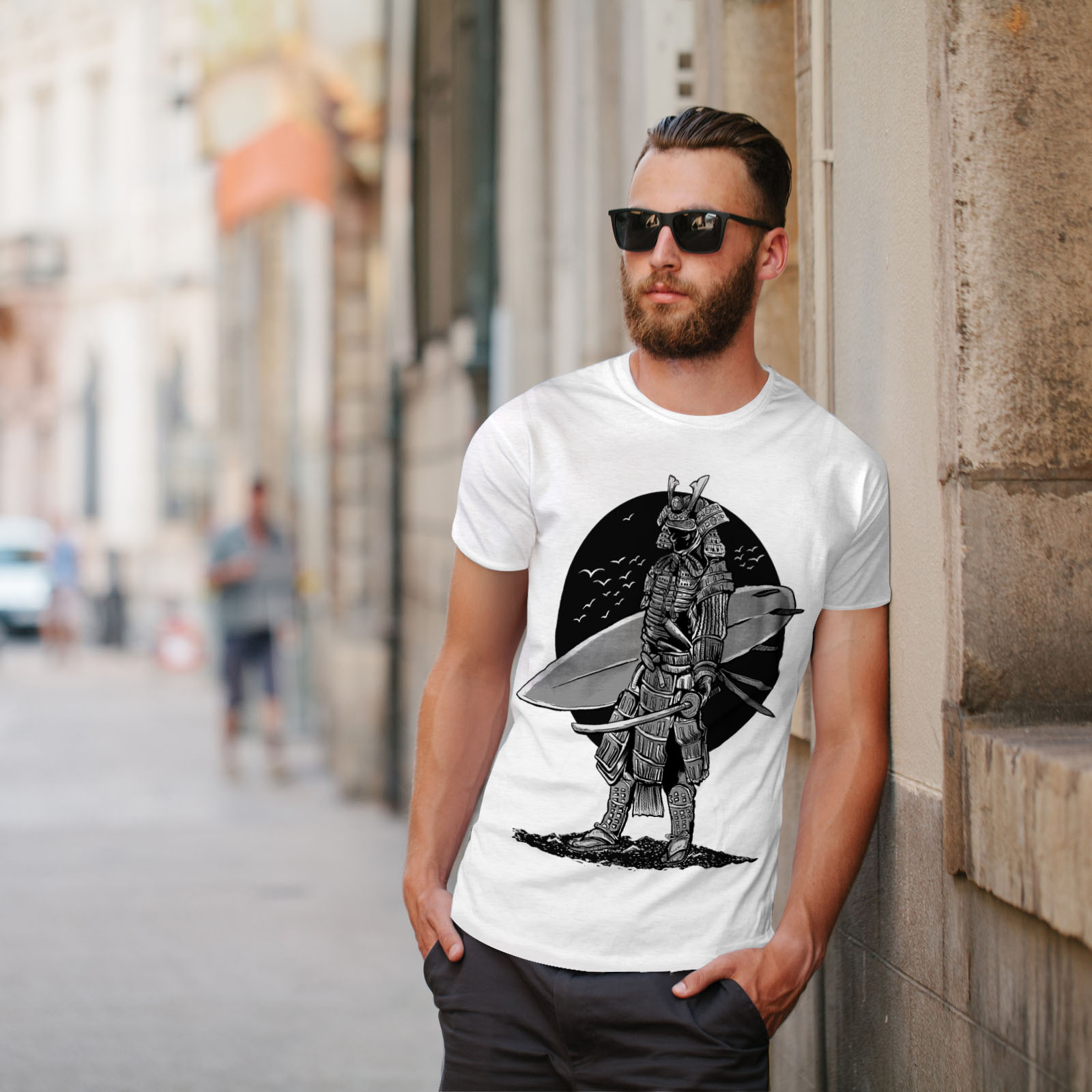 Wellcoda Warrior Surf Cool Fashion Mens T-shirt Graphic Design Printed Tee
