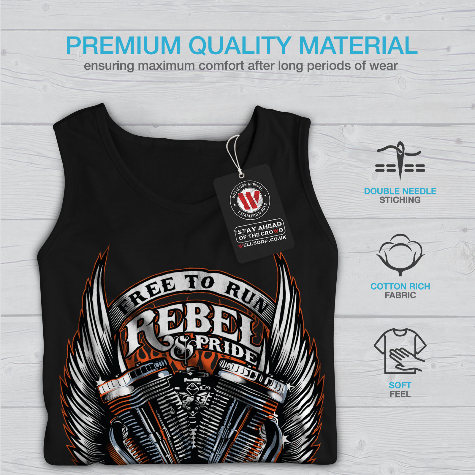 Free Rebel Ride Motard Hommes Tank Top Newwellcoda
