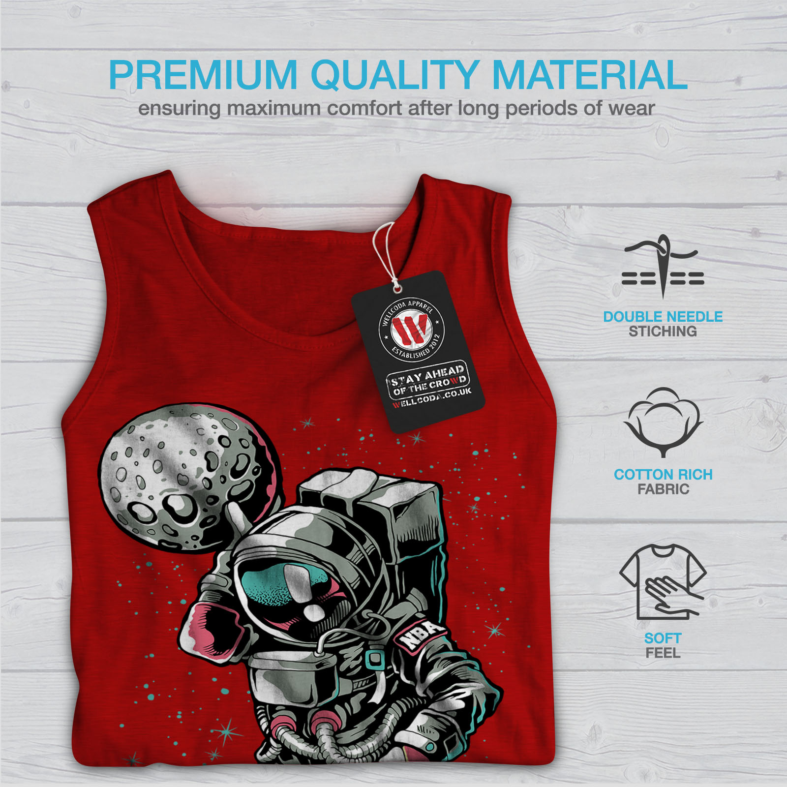 L/'ASTRONAUTA Play Uomini tank top NUOVAwellcoda