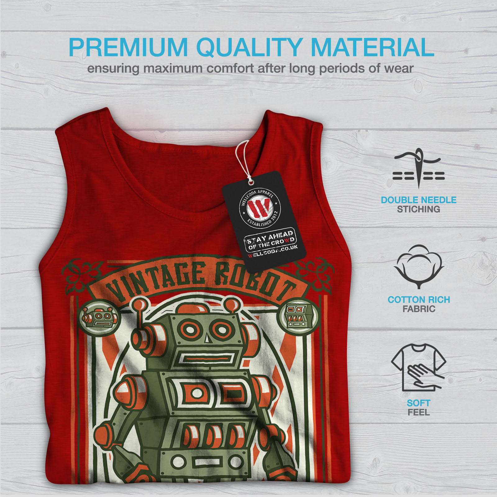 Vintage Old Robot Geek Men Tank Top NEWWellcoda