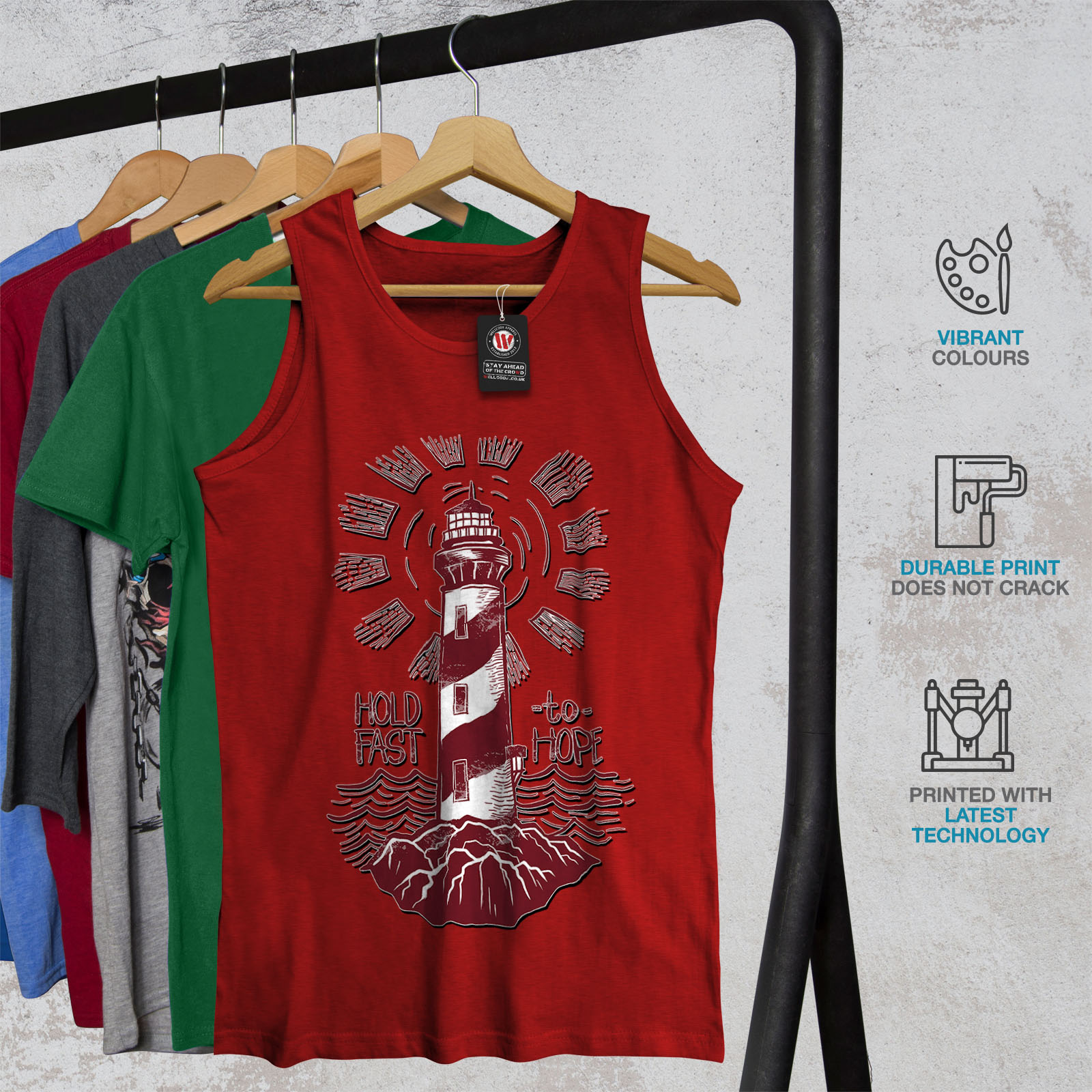 Wellcoda FARO Hope Moda Da Uomo Canotta Luce Camicia di Sport Attivo