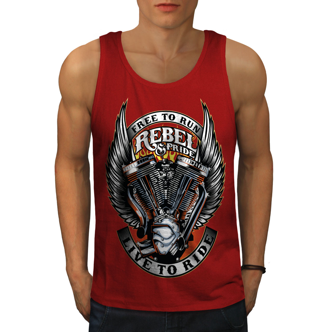 Free Rebel Ride Motard Hommes Tank Top Newwellcoda