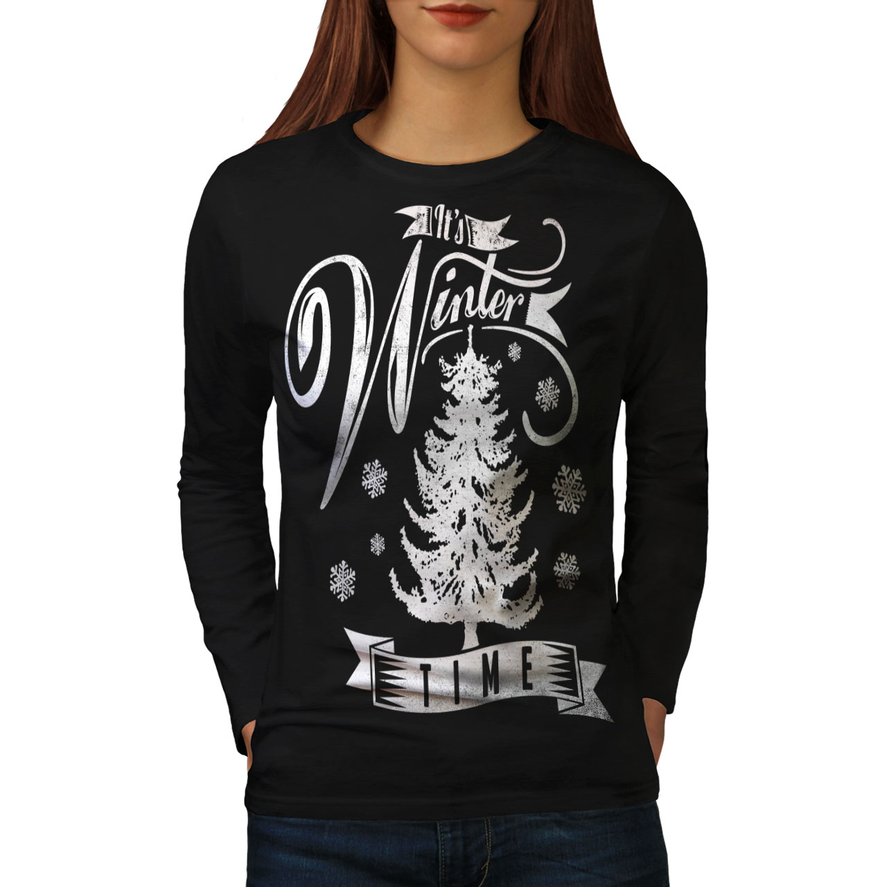 Winter Time Christmas Women Long Sleeve T-shirt NEWWellcoda