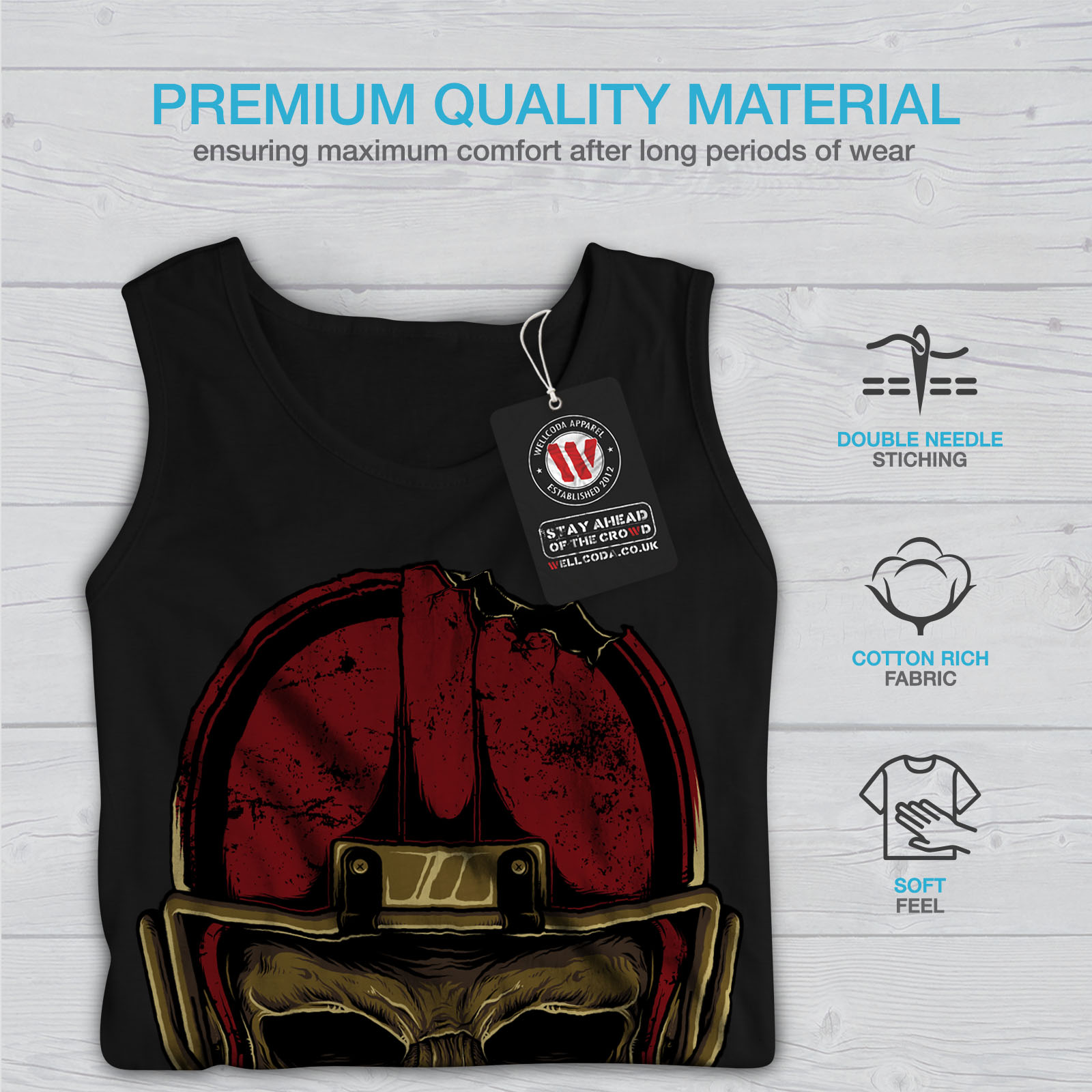 Crâne Visage Athletic Sports Shirt Wellcoda Football Américain Femme Tank Top