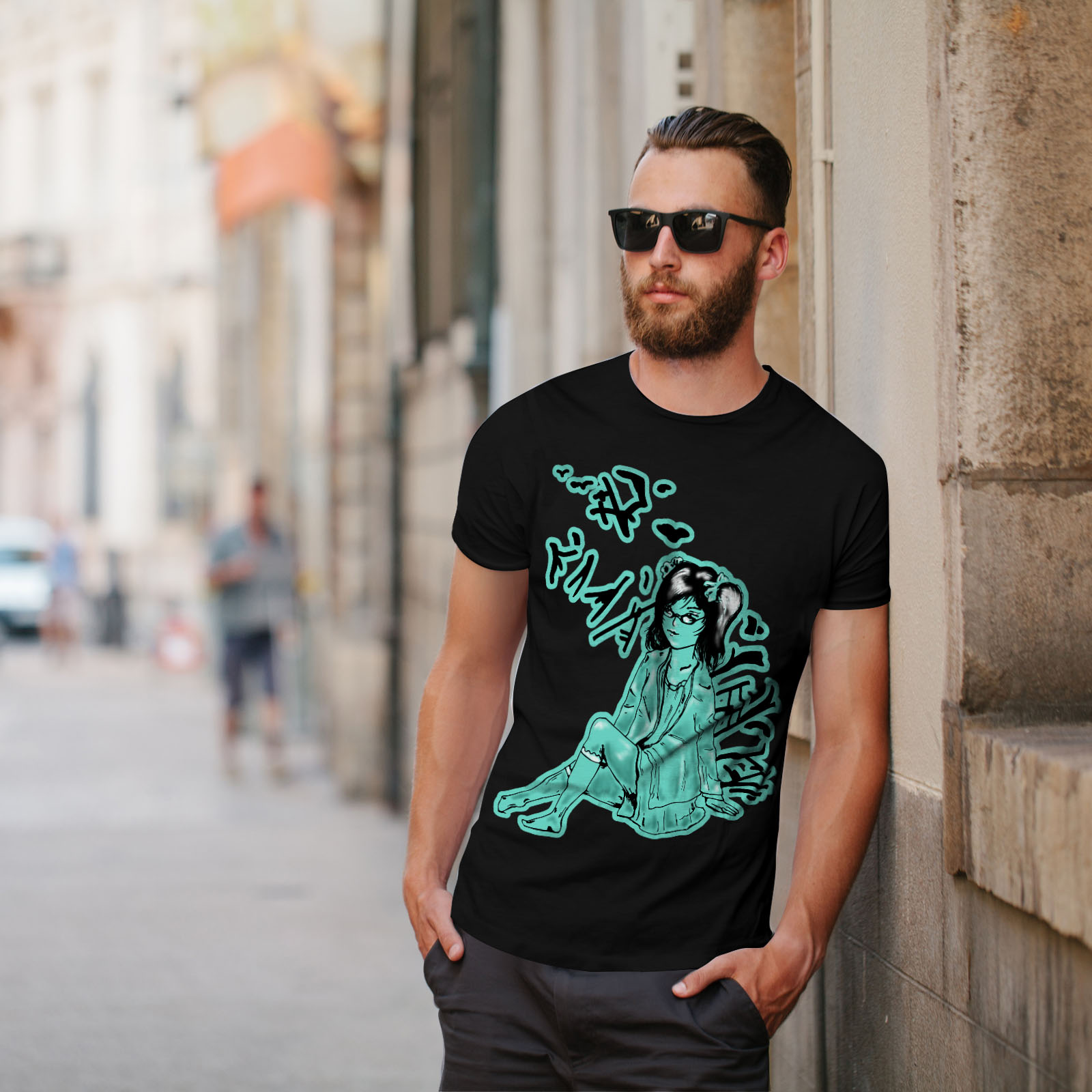 Wellcoda ragazza asiatica Mystic Da Uomo T-shirt tenerezza design grafico stampato T-shirt