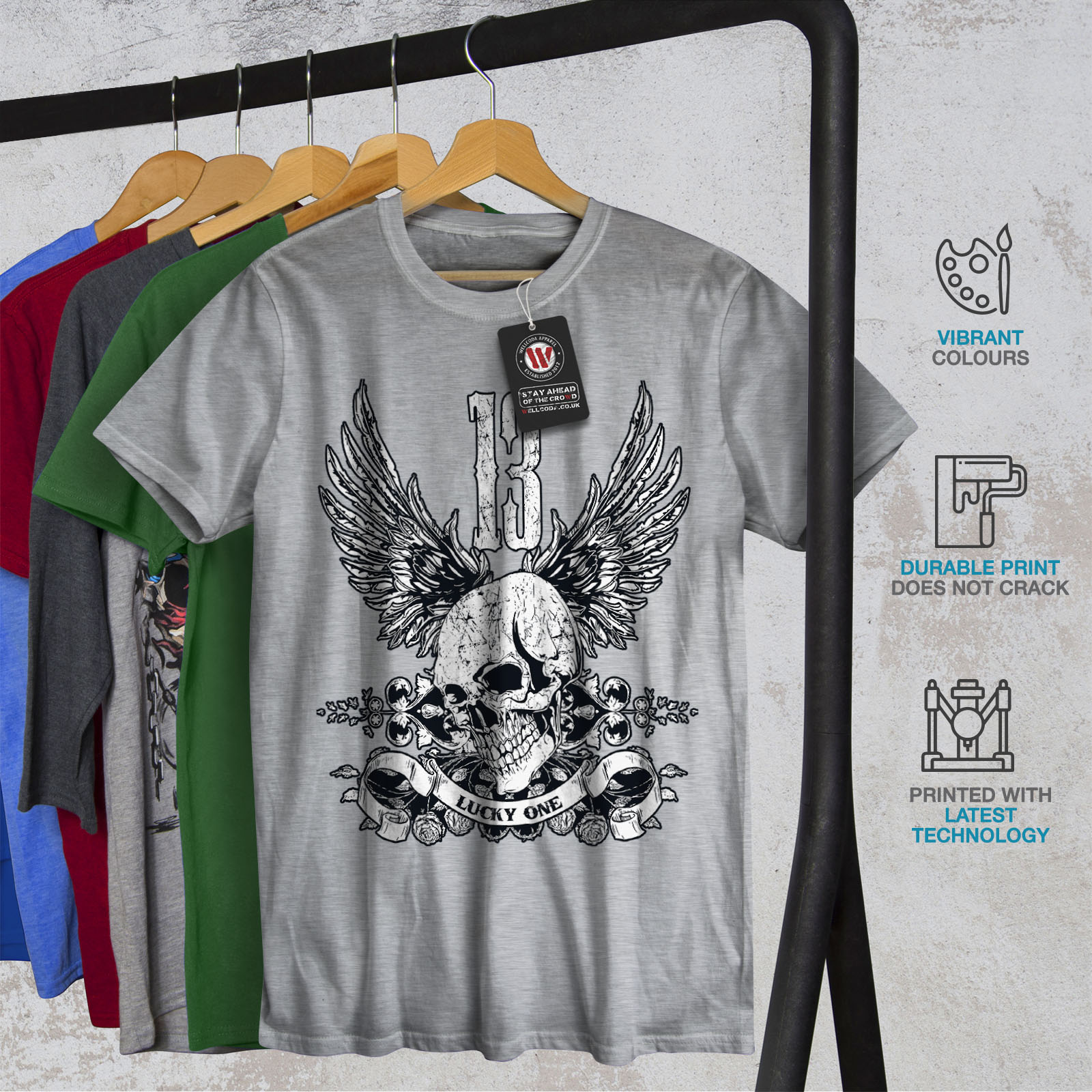 Lucky Graphic Design Printed Tee Wellcoda Unlucky Number 13 Mens T-shirt