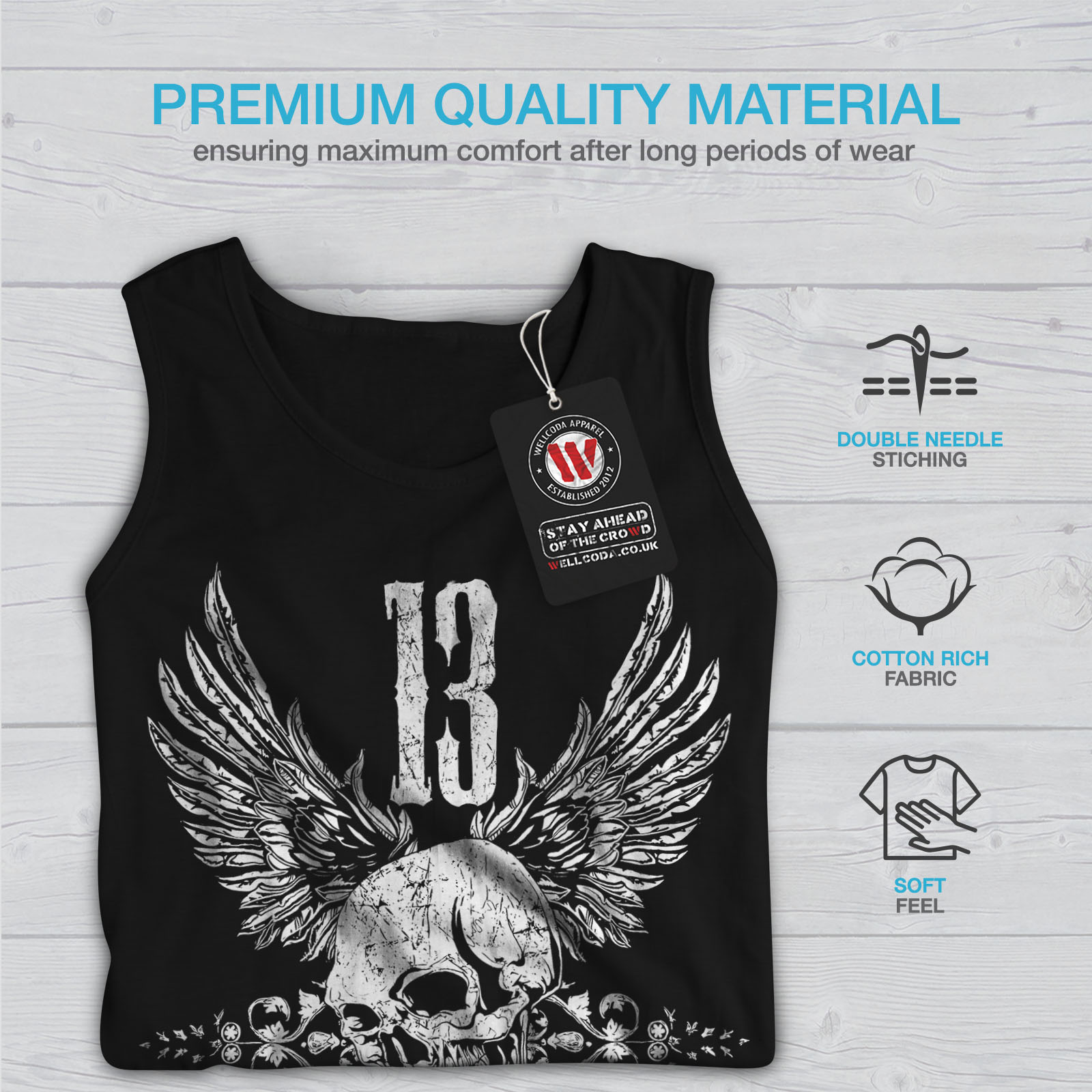 Lucky Active Sports Shirt Wellcoda Unlucky Number 13 Mens Tank Top