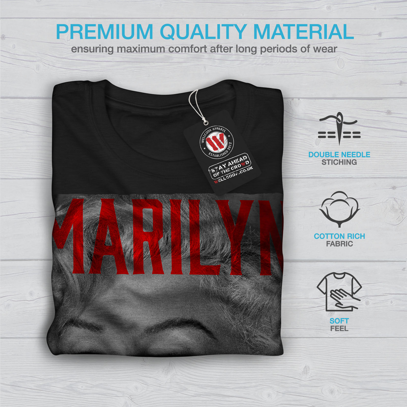 Wellcoda Marilyn Retro Photo Mens T-shirt Urban Graphic Design Printed Tee