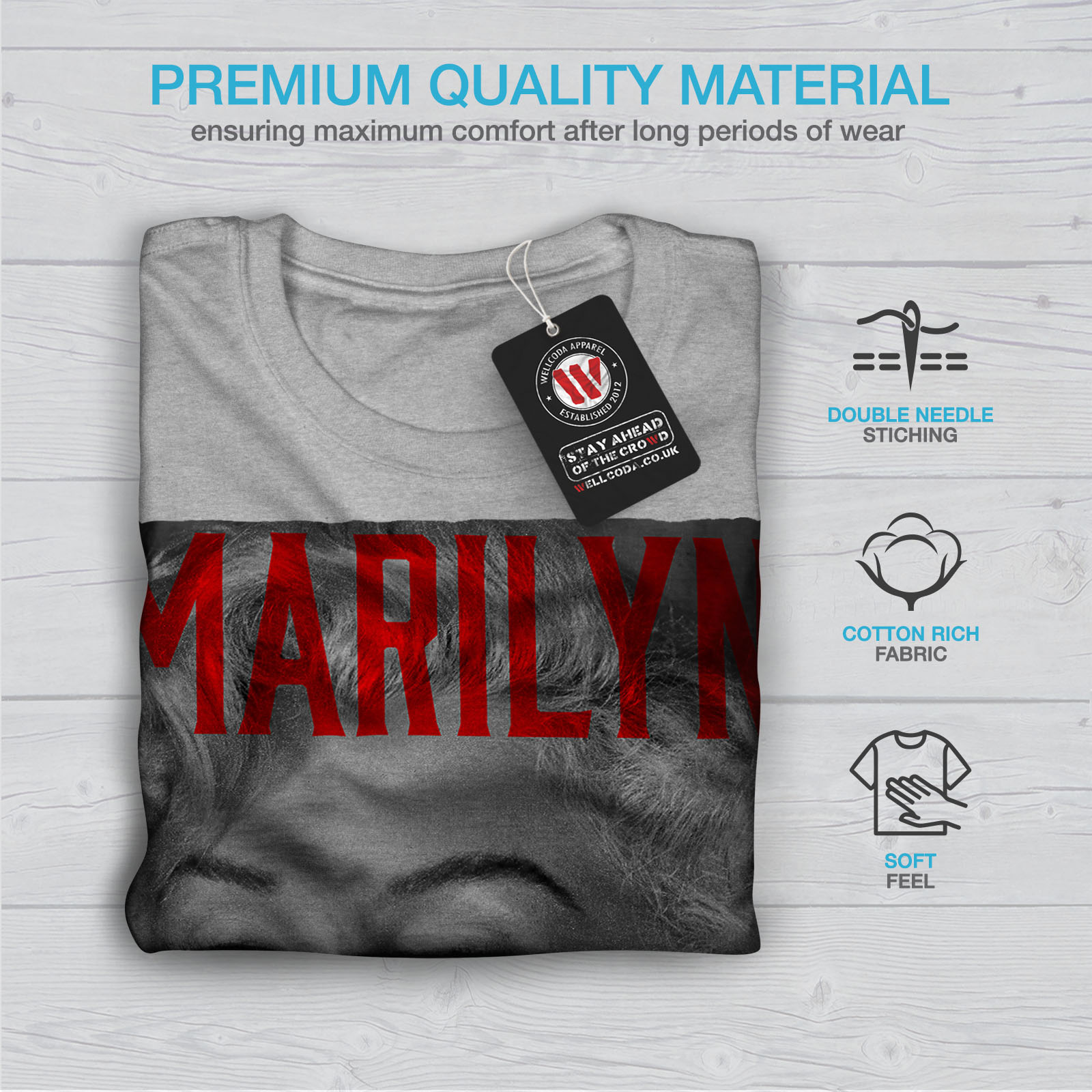 Wellcoda Marilyn Retro Photo Mens T-shirt Urban Graphic Design Printed Tee