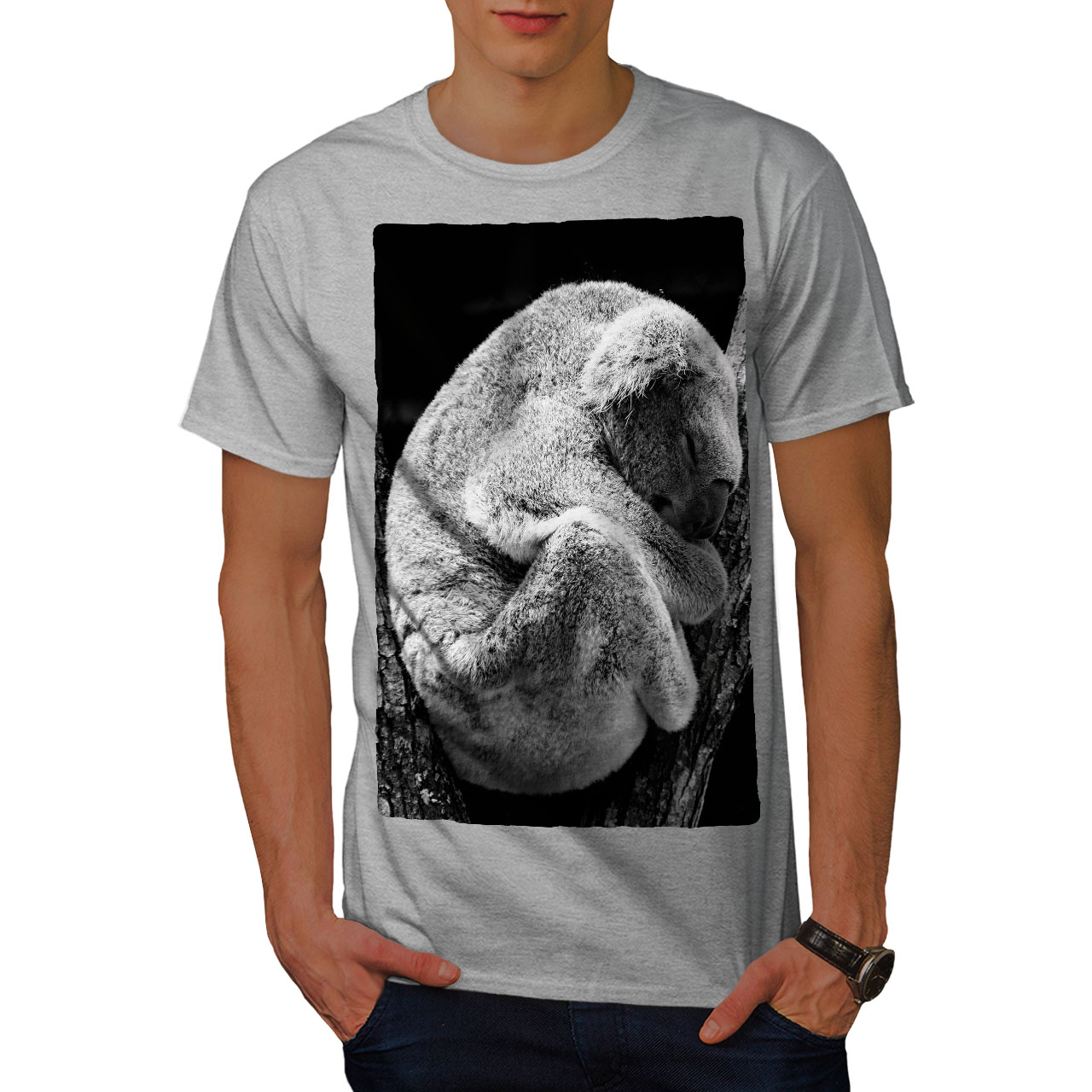 Wellcoda KOALA Natura Selvaggia Da Uomo T-shirt Australia design grafico stampato T-shirt