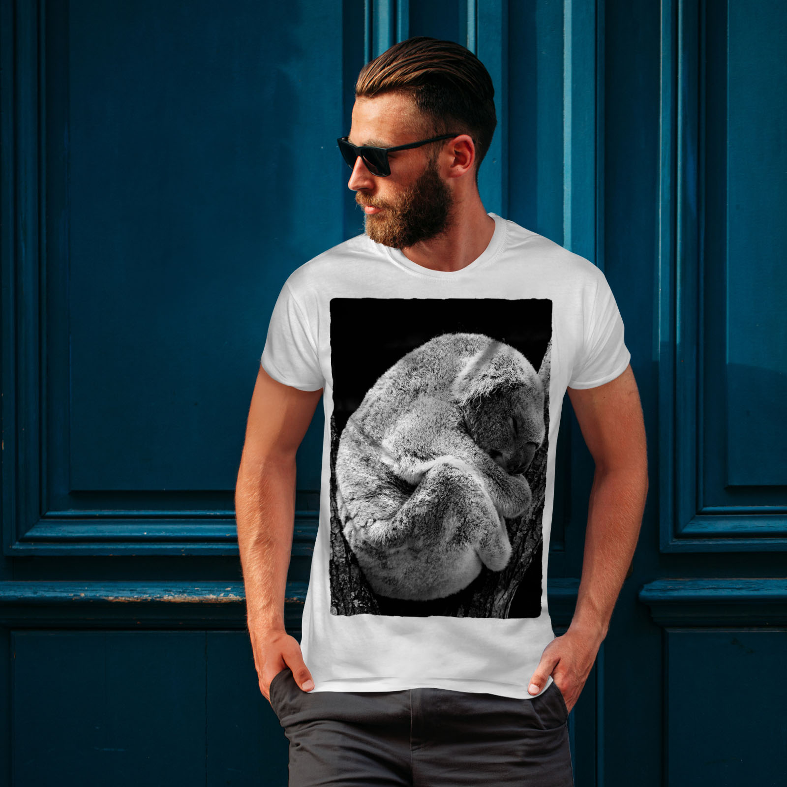 Wellcoda KOALA Natura Selvaggia Da Uomo T-shirt Australia design grafico stampato T-shirt