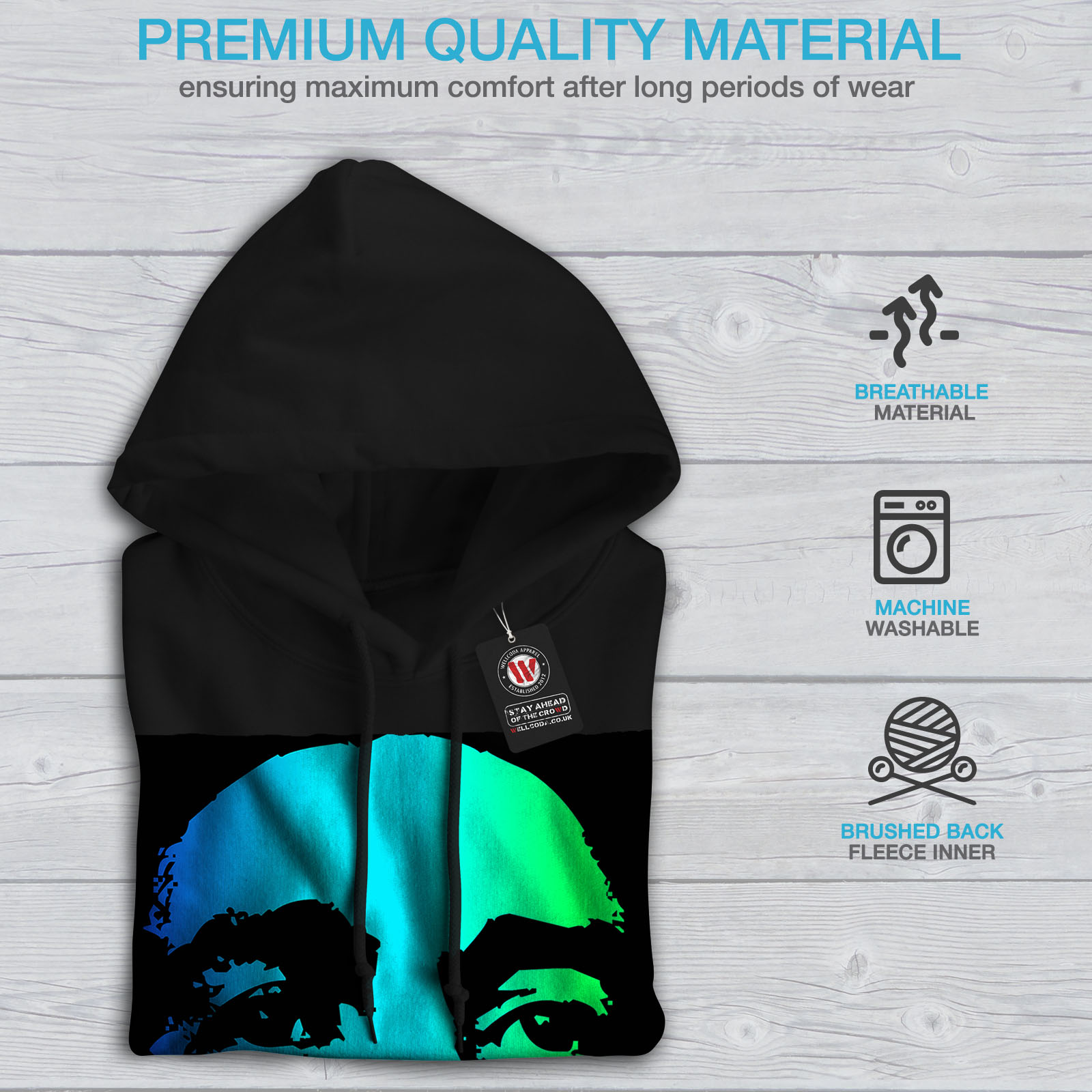 Wellcoda Bob Marley gravi Felpa con cappuccio da donna Faccia Casual Con Cappuccio Felpa