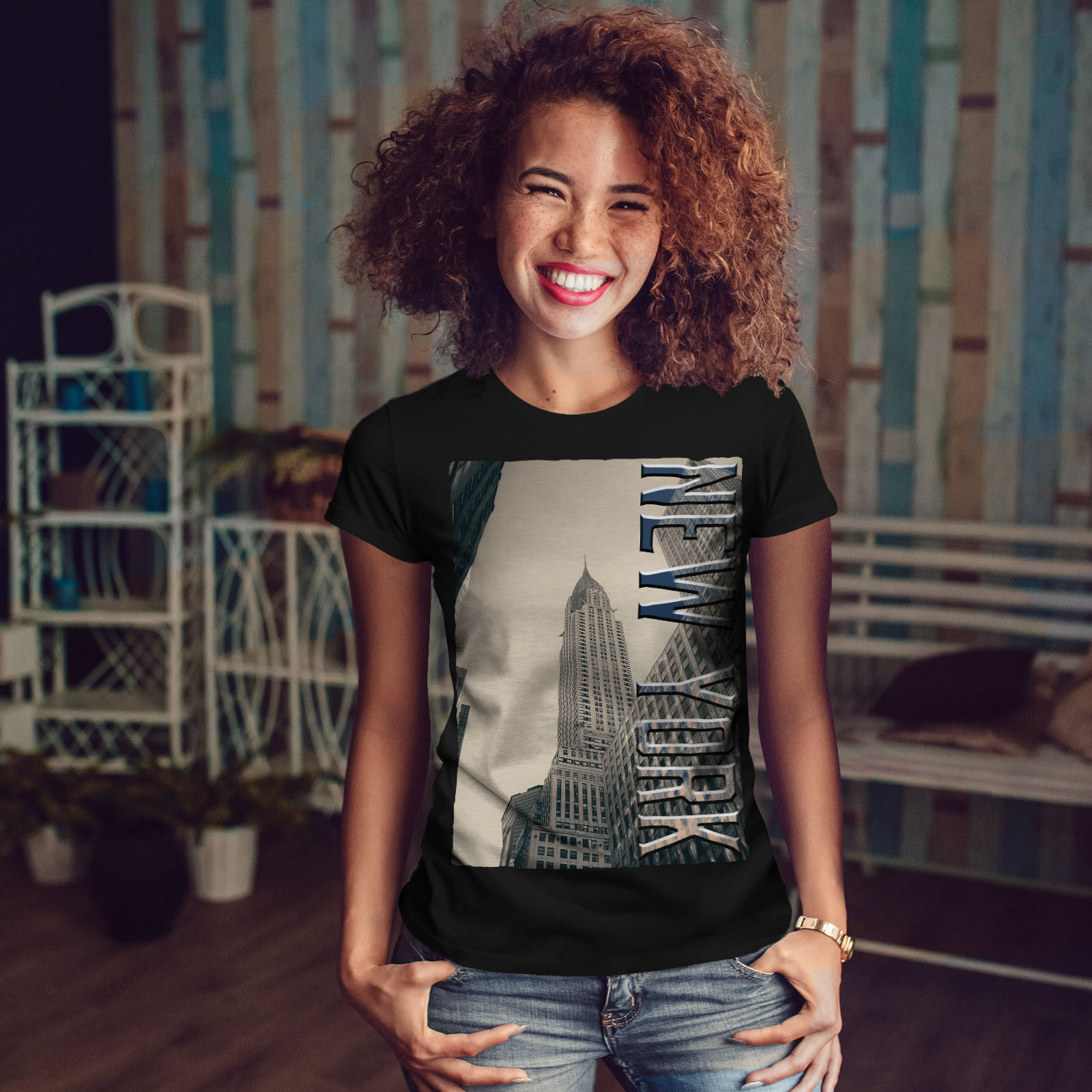 Wellcoda City Fashion New Womens T-shirt Building Casual Design Printed Tee