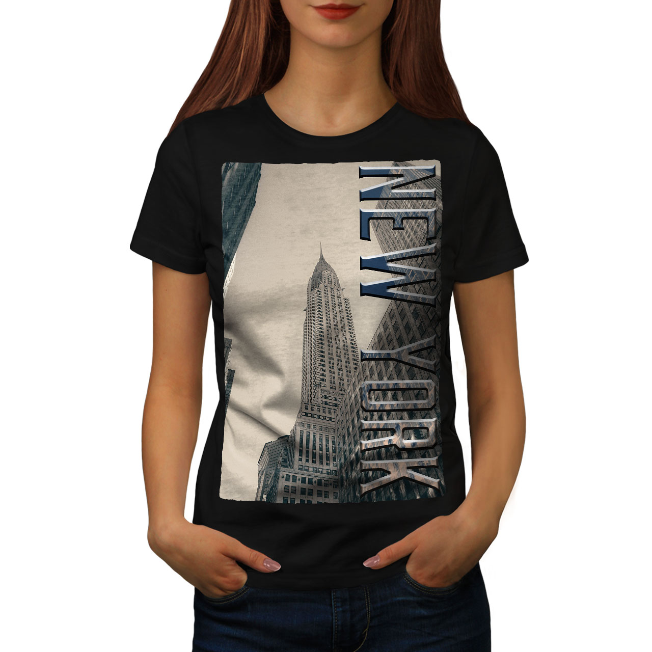 Wellcoda City Fashion New Womens T-shirt Building Casual Design Printed Tee