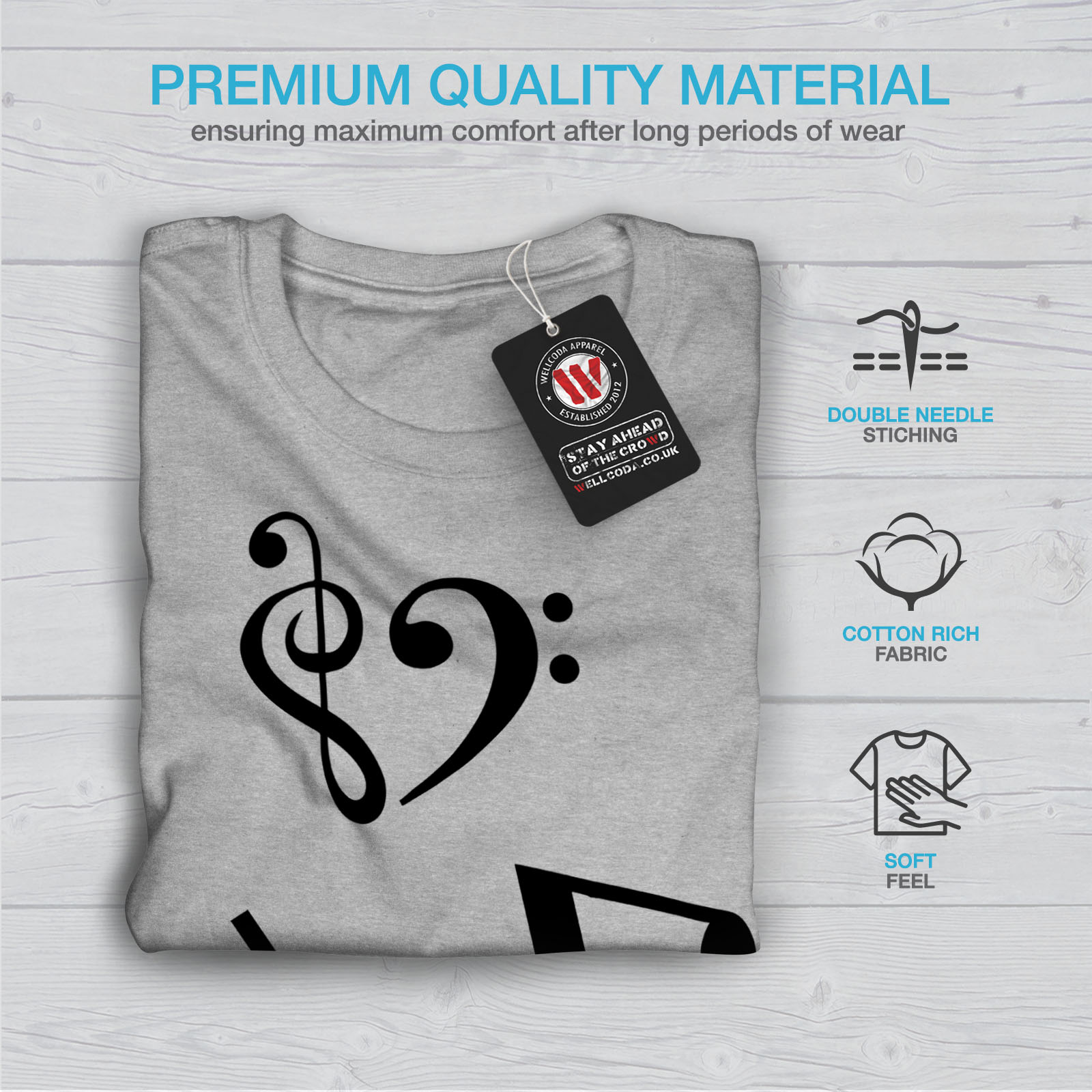 Wellcoda Music Love Mens T-shirt Art Graphic Design Printed Tee