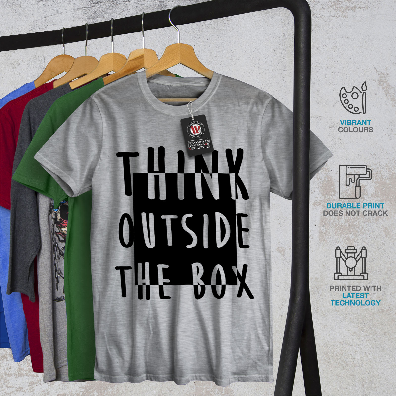 Wellcoda Think Outside Mens T-shirt Wisdom Box Graphic Design Printed Tee