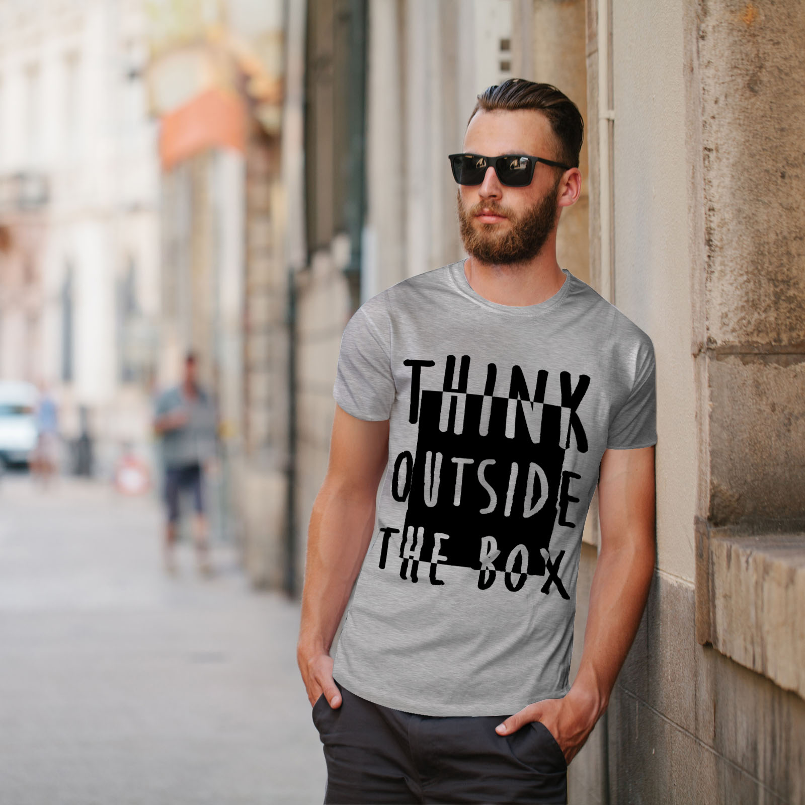 Wellcoda Think Outside Mens T-shirt Wisdom Box Graphic Design Printed Tee