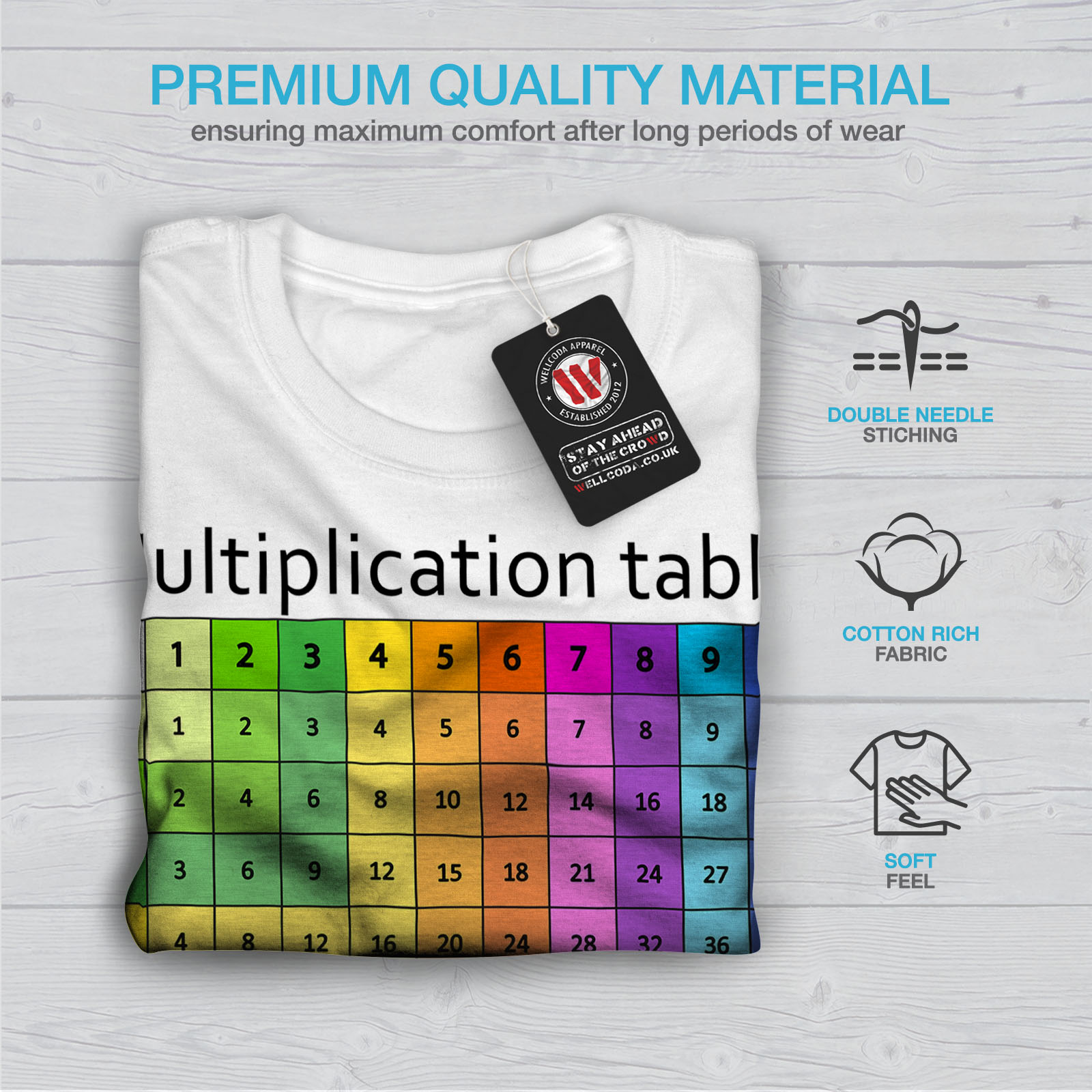 Geek Graphic Design Printed Tee Wellcoda Multiplication Table Mens T-shirt