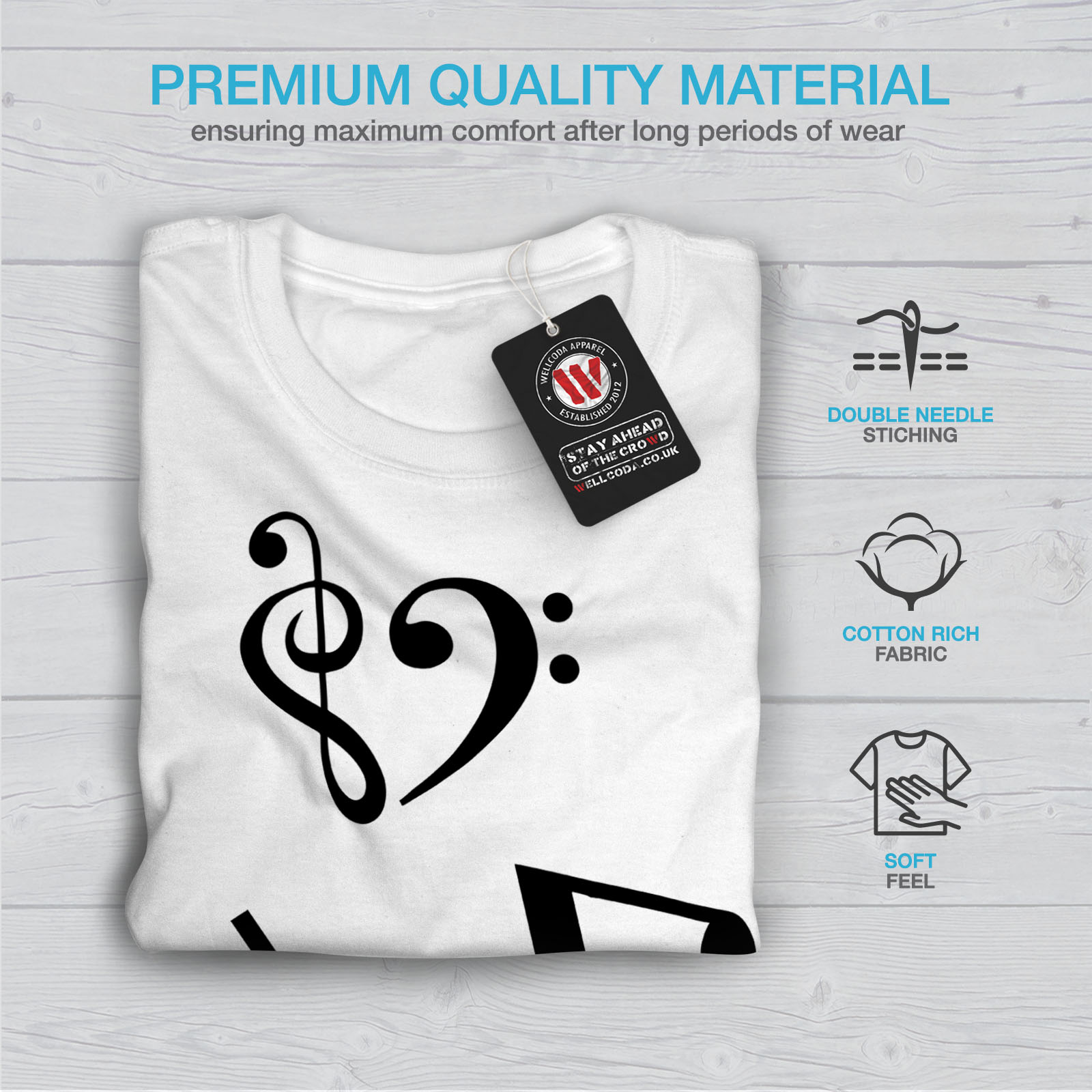 Wellcoda Music Love Mens T-shirt Art Graphic Design Printed Tee