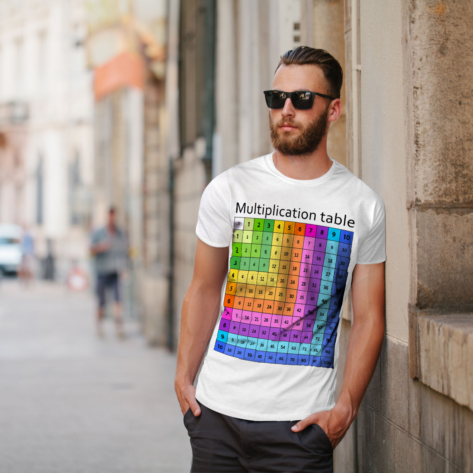 Geek Graphic Design Printed Tee Wellcoda Multiplication Table Mens T-shirt