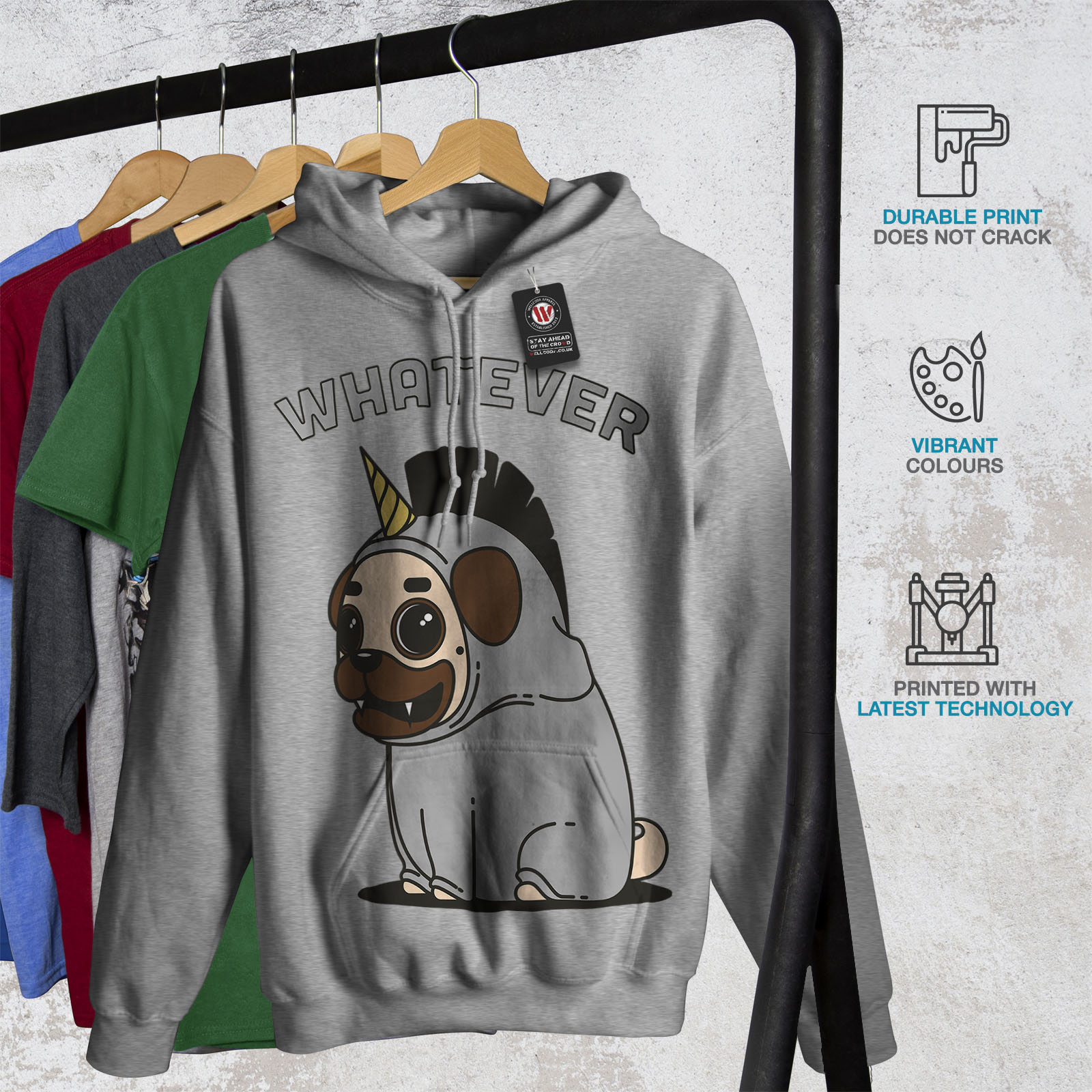 Qualunque cosa cane unicorno Felpa con cappuccio Donna Nuovowellcoda