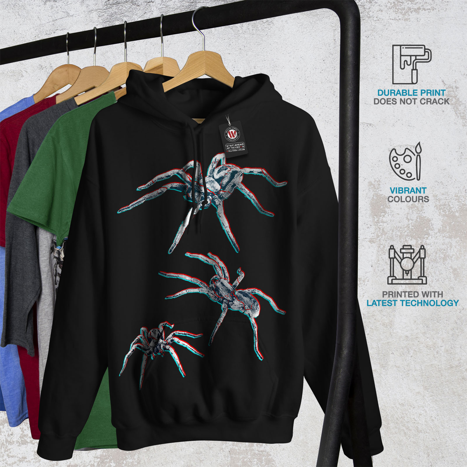 Felpa con Cappuccio da Uomo wellcoda lugubri Casual Con Cappuccio Felpa