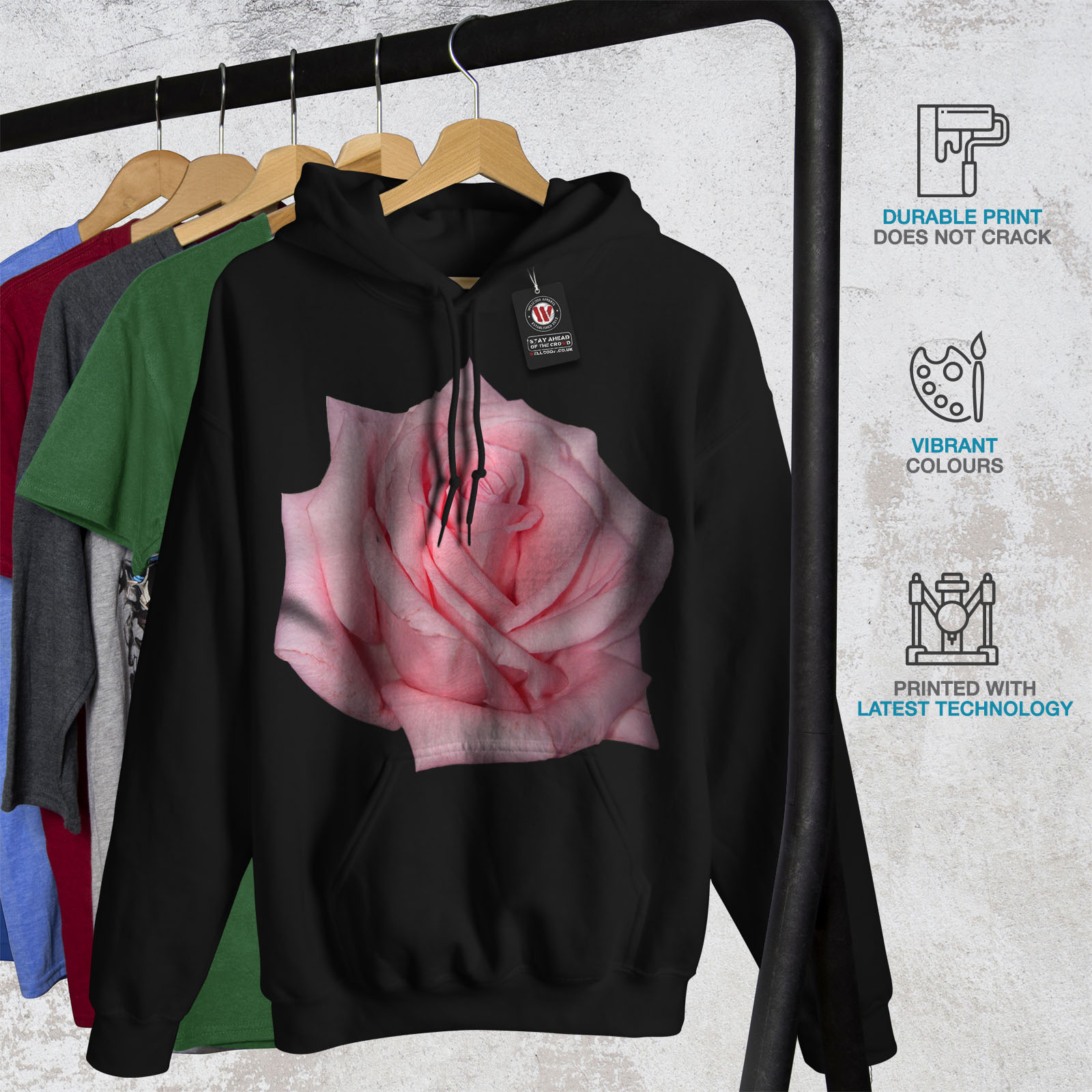 Elegante Casual Felpa Con Cappuccio Wellcoda Nuovo Uomo Felpa con cappuccio