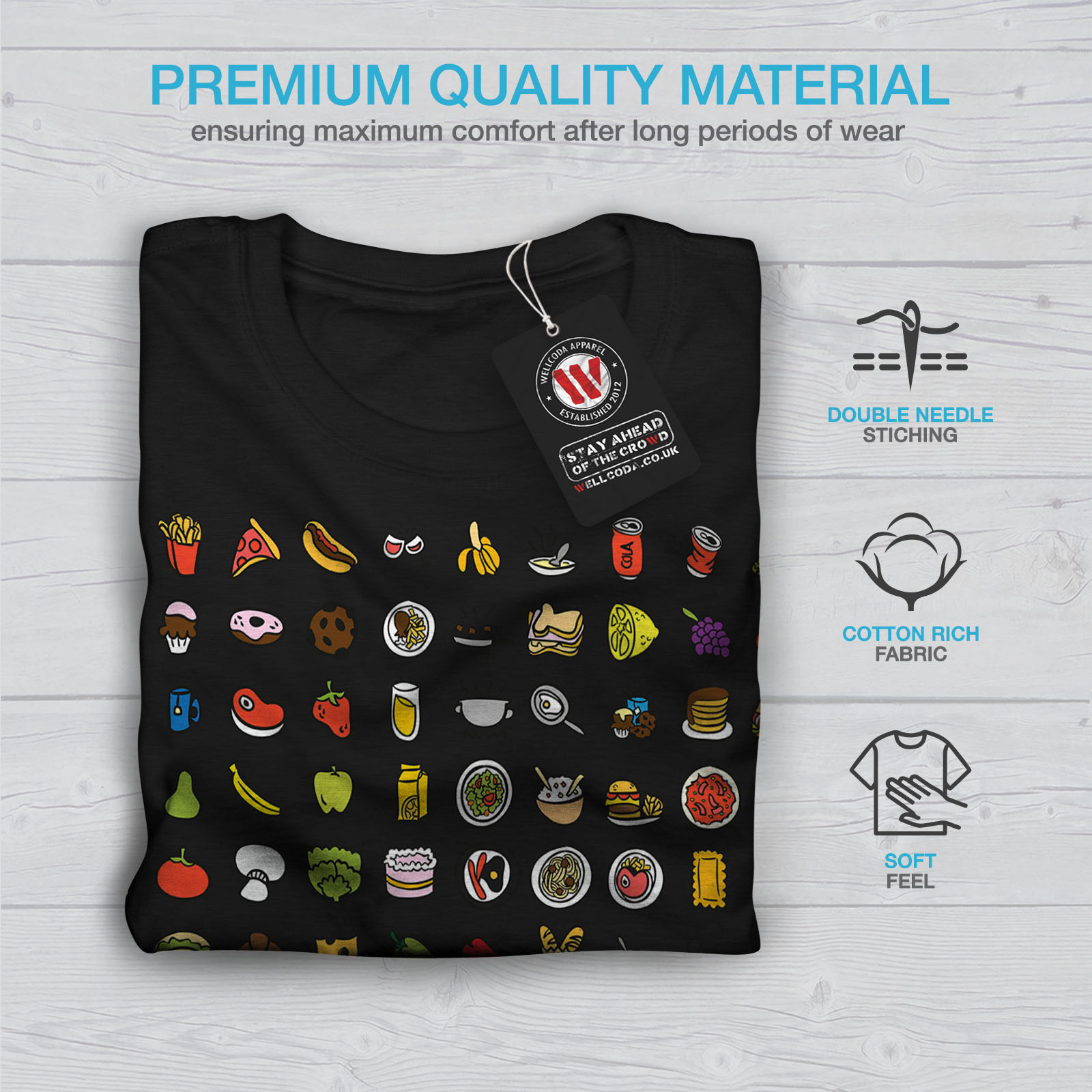 Wellcoda drôle Junk élégant T-shirt homme Manger De Design Graphique Imprimé Tee