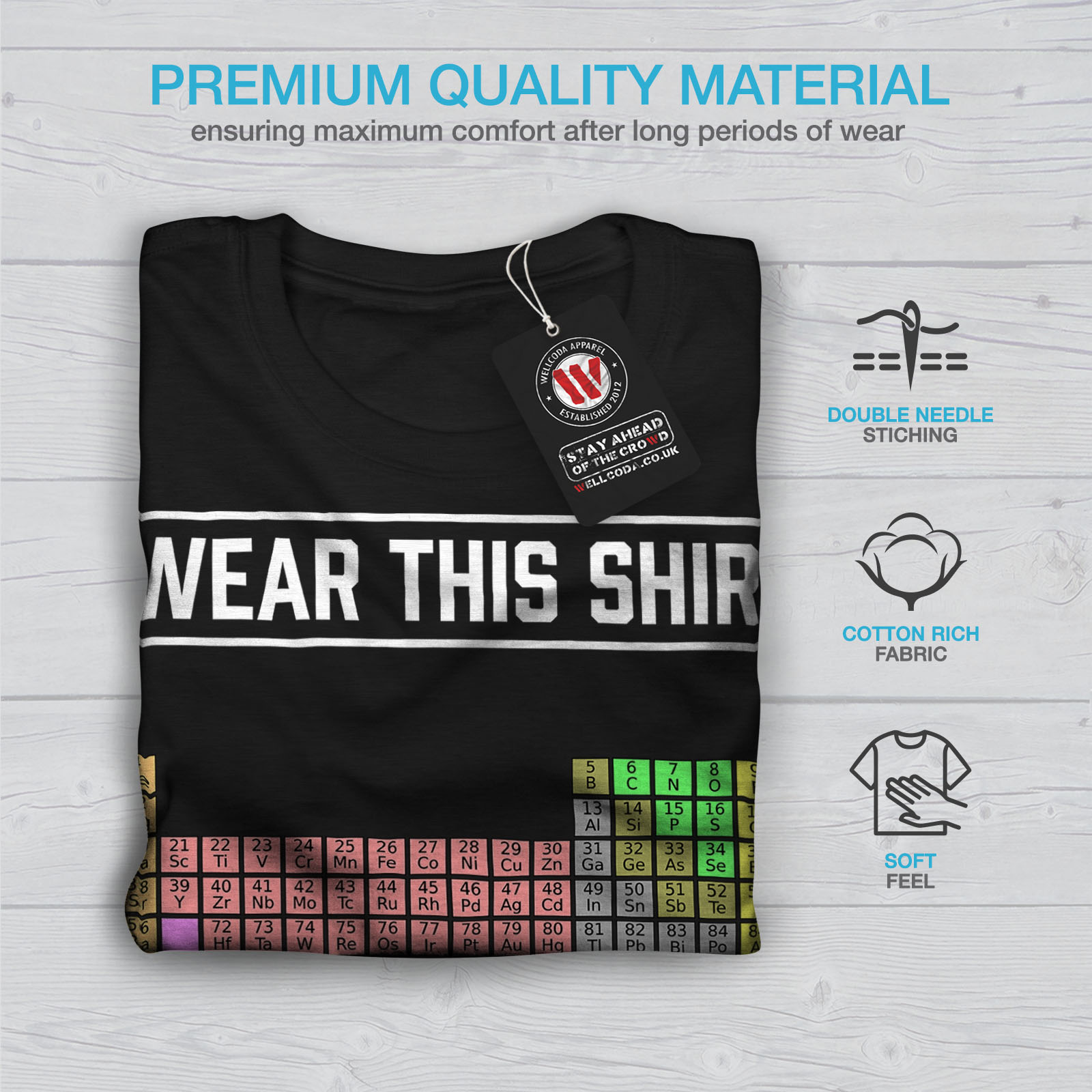 Wellcoda indosso questa Linea Uomo T-shirt periodicamente design grafico stampato T-shirt