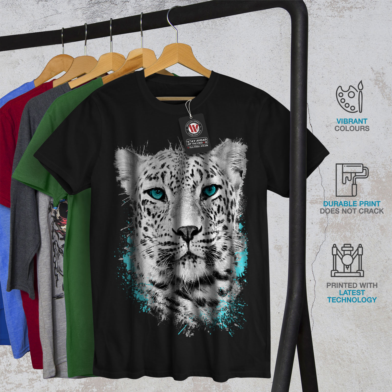 Wellcoda Tiger Animal Wild Cat Mens T-shirt Noble Graphic Design Printed Tee