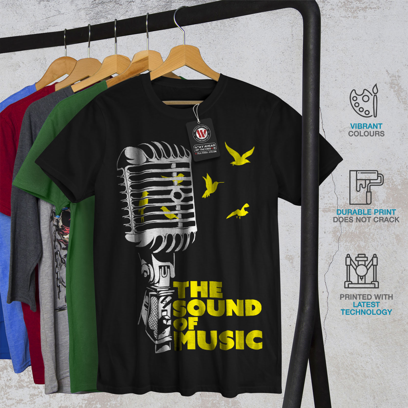 Wellcoda Freedom Saying Mens T-shirt Microphone Graphic Design Printed Tee