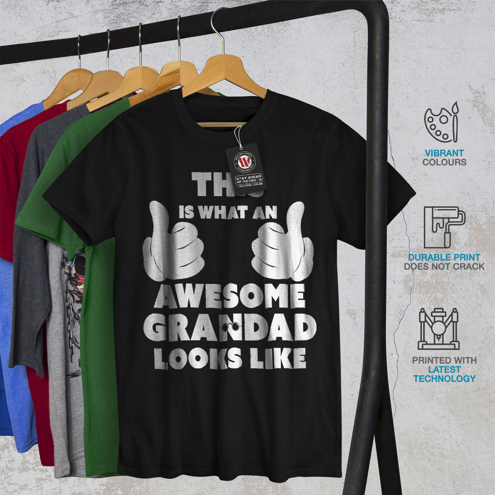 Wellcoda fantastico nonno divertente Uomo T-shirt padre di design grafico stampato T-shirt