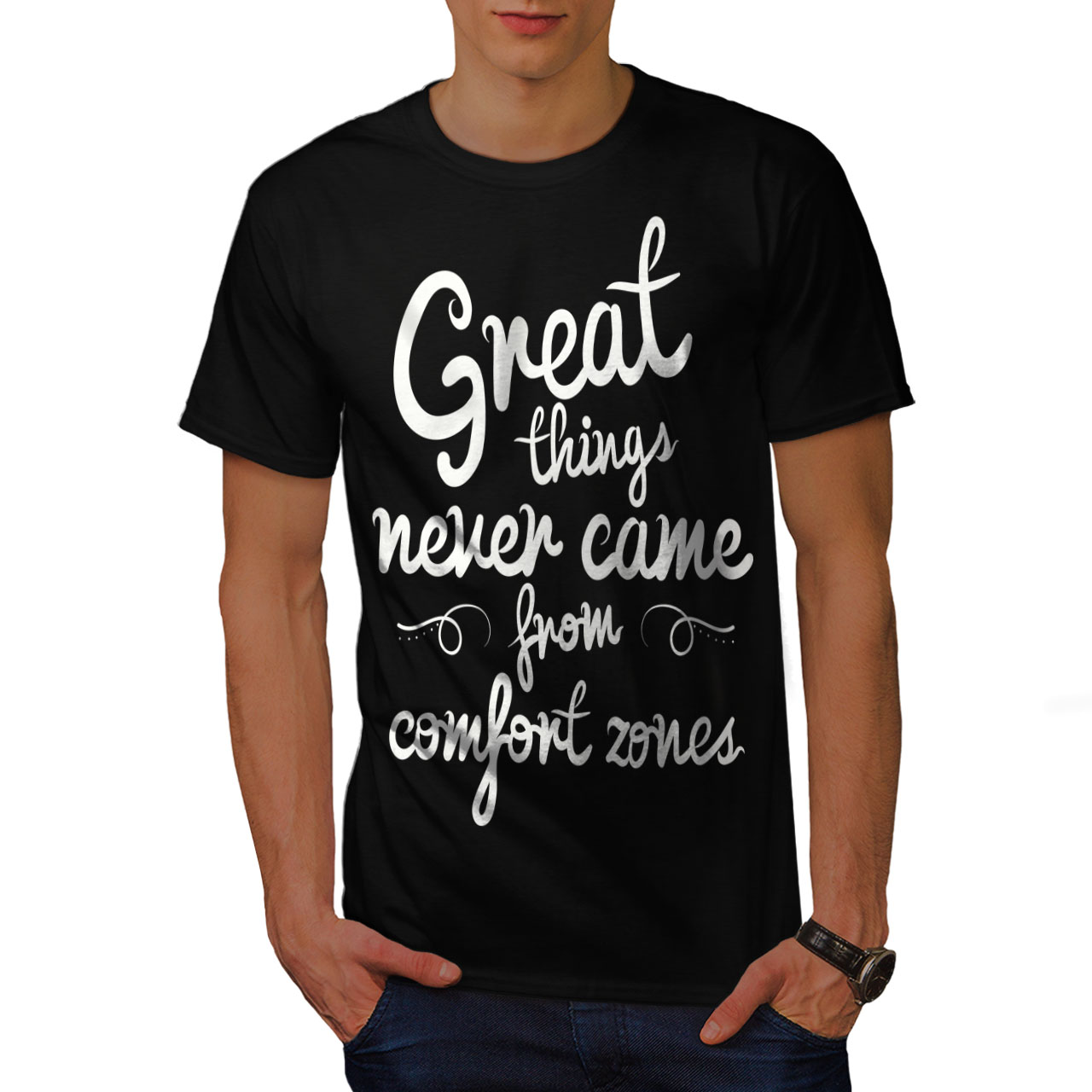 Inspiration Graphic Design Printed Tee Details about   Wellcoda Comfort Zones Mens T-shirt