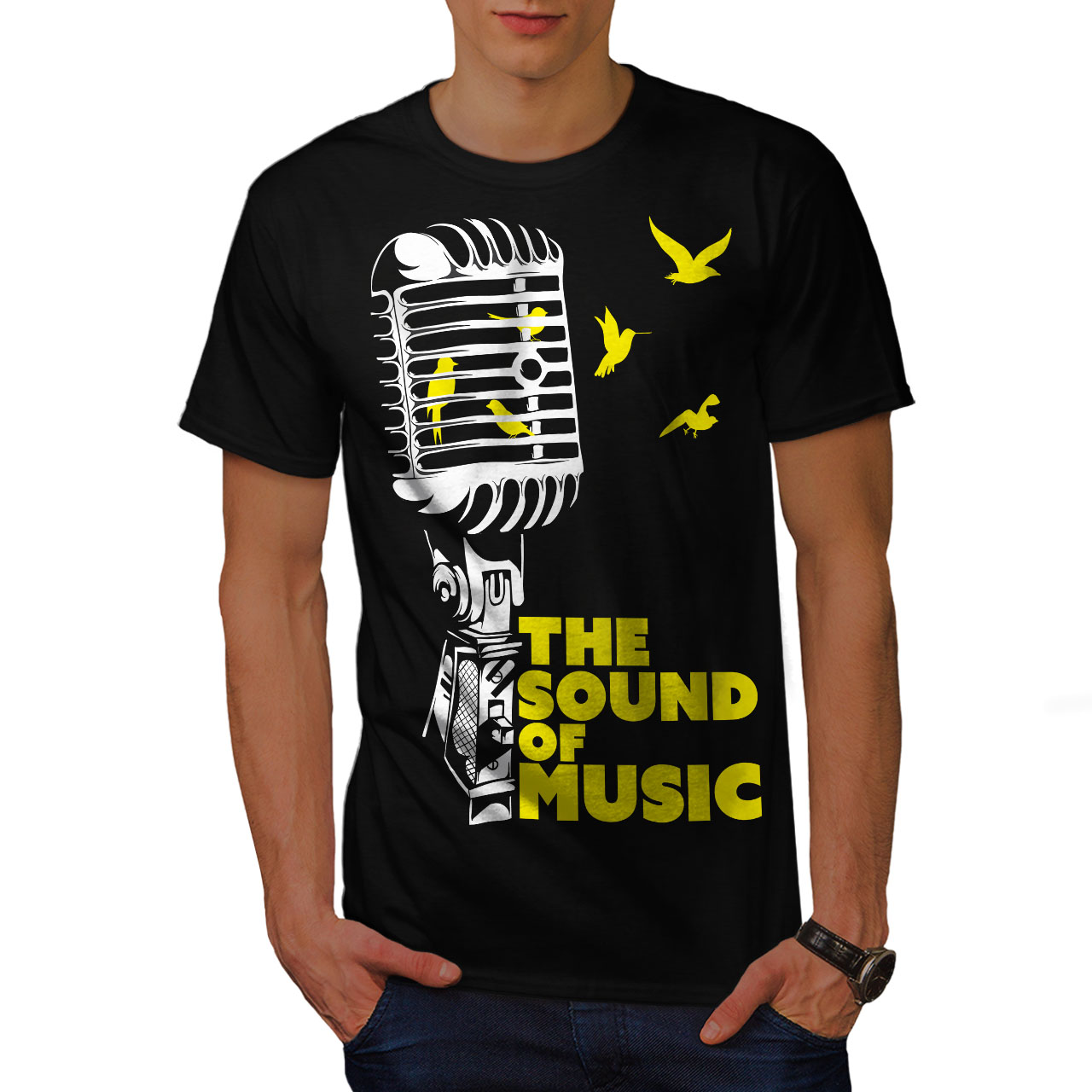 Microphone Graphic Design Printed Tee Wellcoda Freedom Saying Mens T-shirt