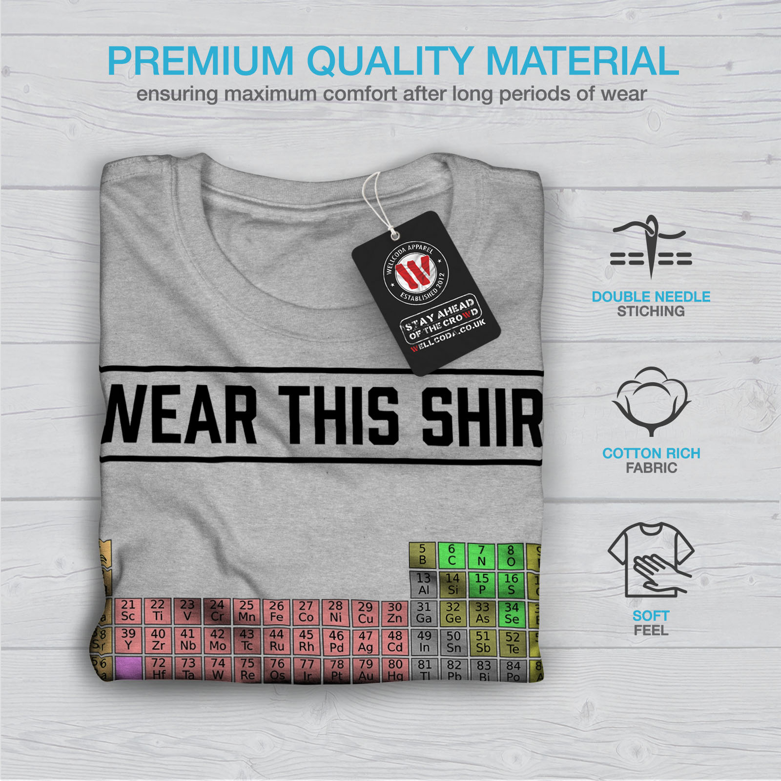 Wellcoda indosso questa Linea Uomo T-shirt periodicamente design grafico stampato T-shirt