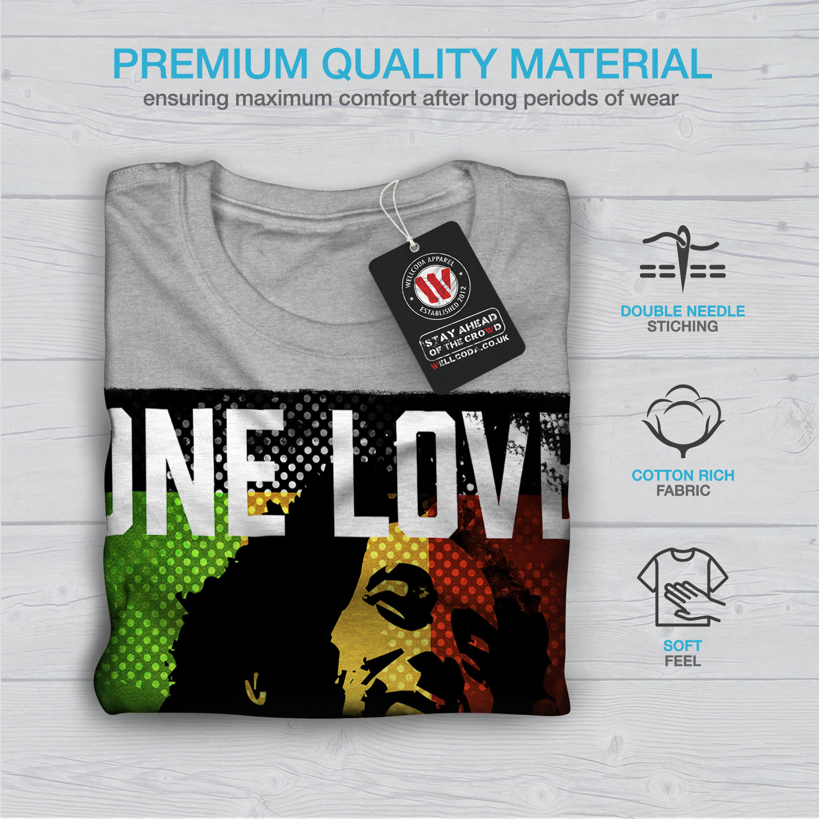 conception graphique imprimé Tee Wellcoda One Love 420 pot T-shirt homme libre 