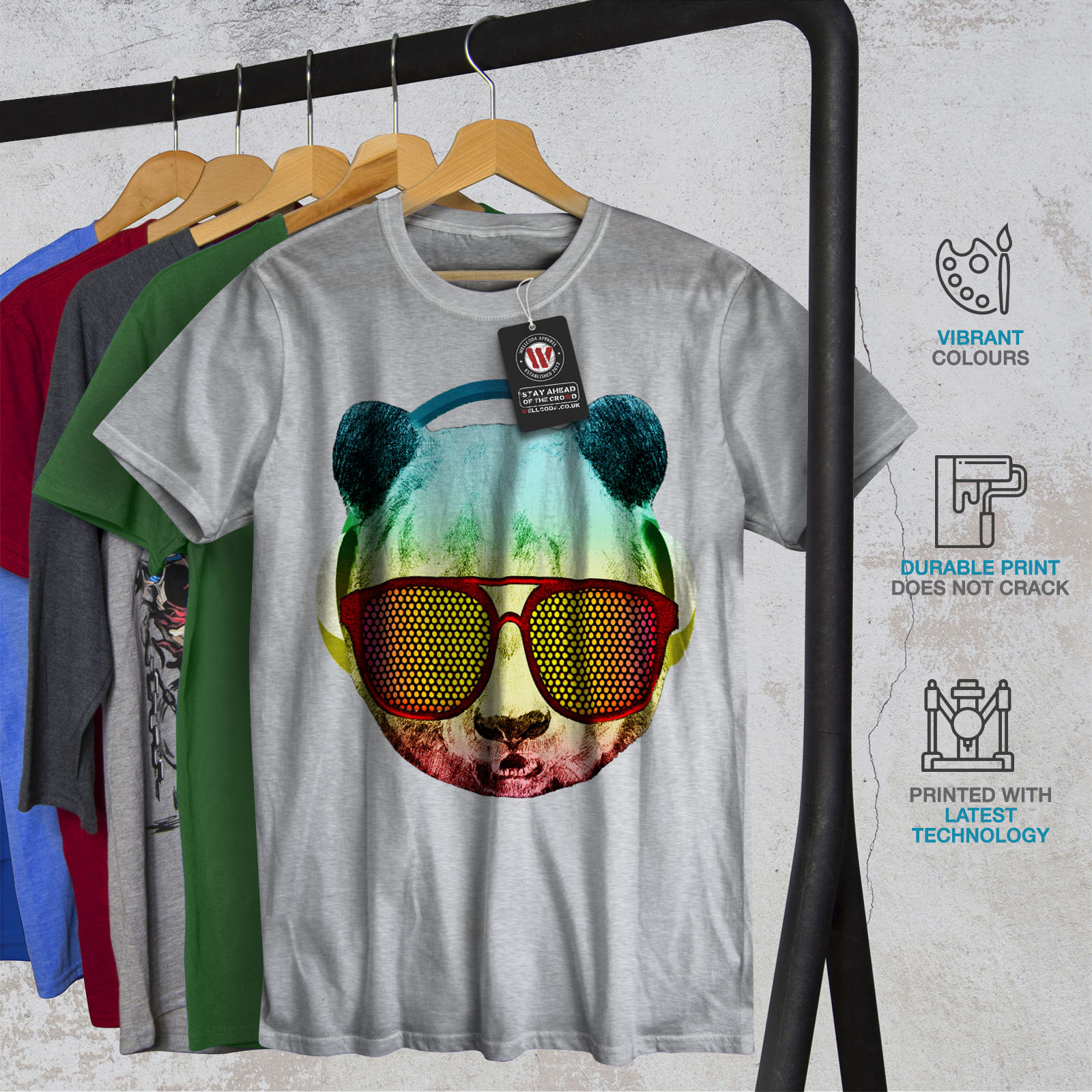 Wellcoda Music Fan Panda Bear Mens T-shirt Funky Graphic Design Printed Tee