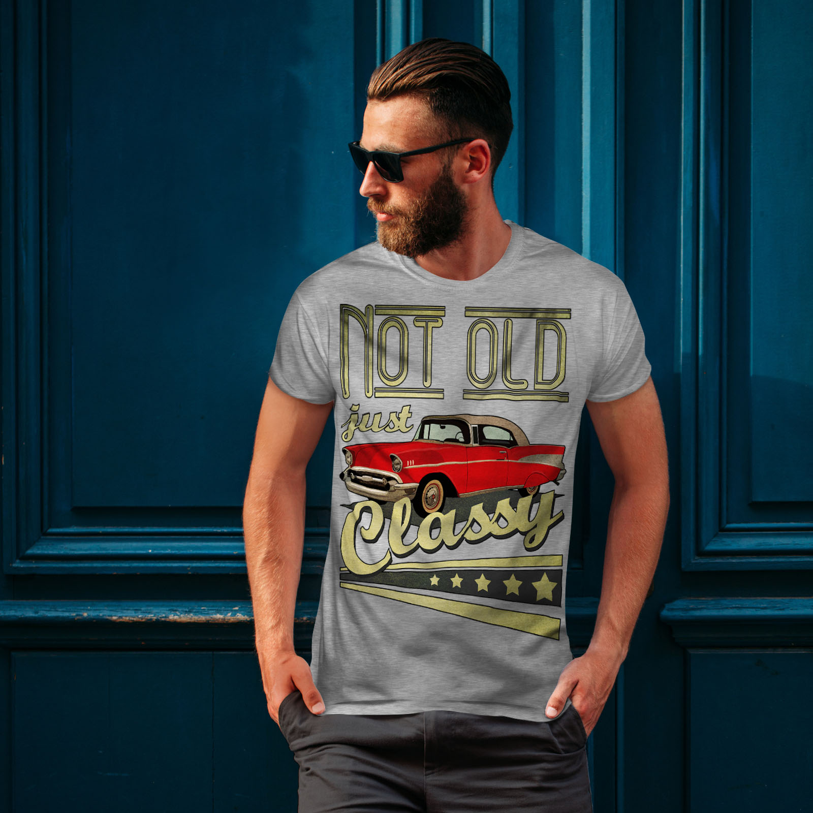 Details about   Wellcoda Not Old Just Classy Mens T-shirt Retro Graphic Design Printed Tee 