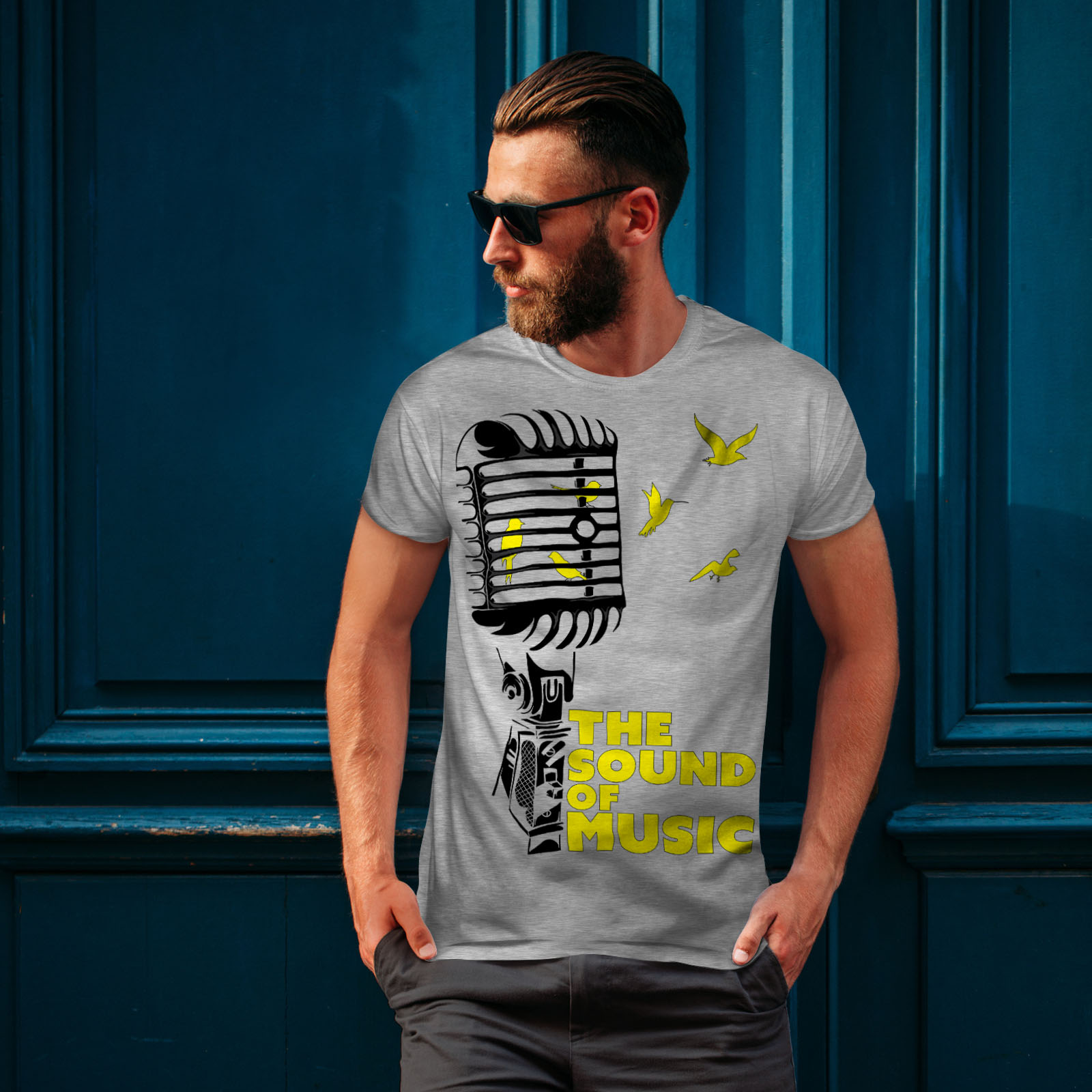 Wellcoda Freedom Saying Mens T-shirt Microphone Graphic Design Printed Tee