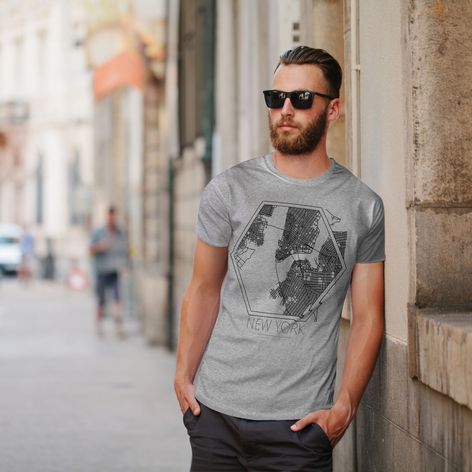 America Graphic Design Printed Tee Wellcoda New York City Map Mens T-shirt
